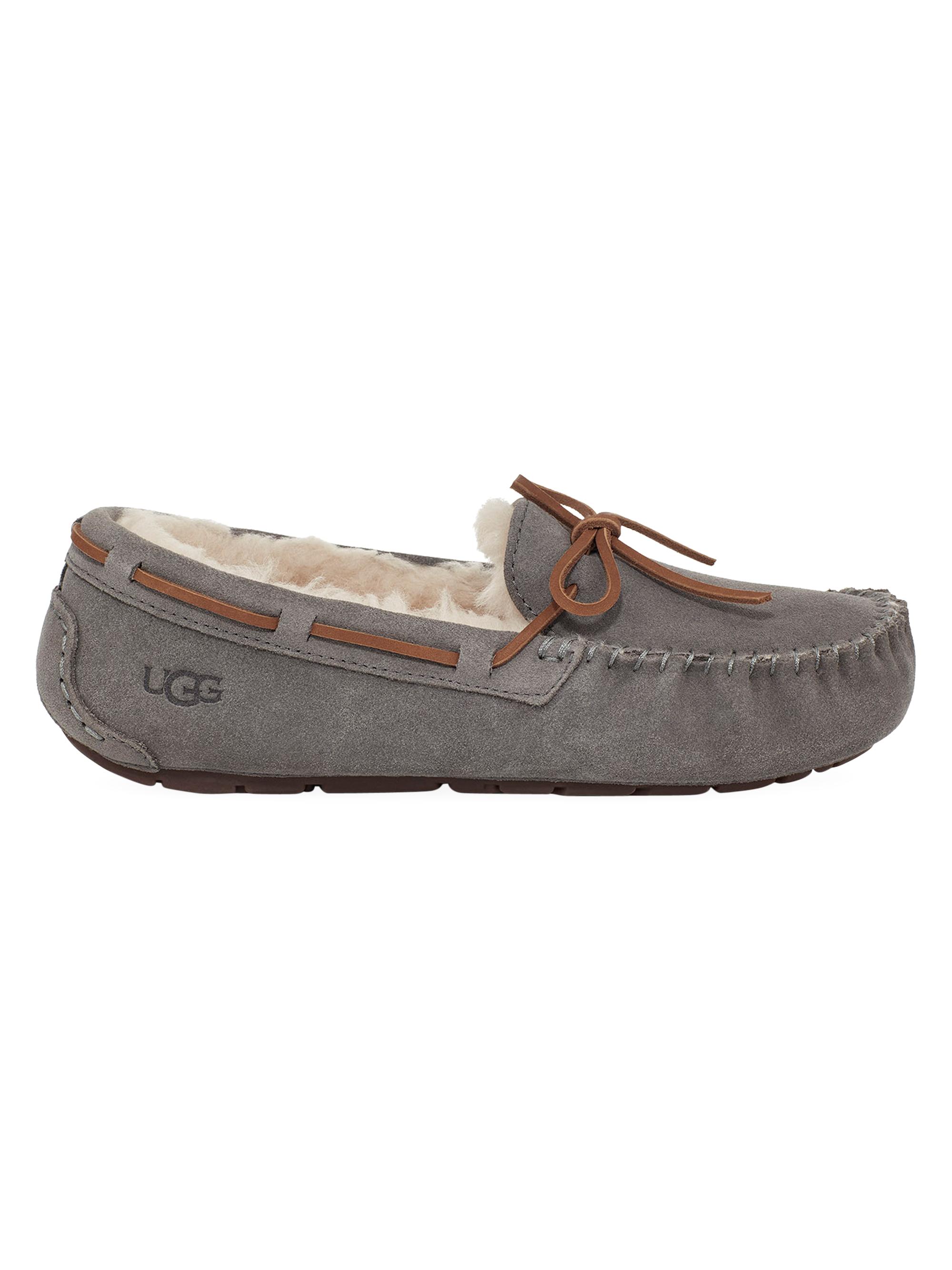 UGG Women's Dakota Faux Shearling-Lined Suede Slippers - Pewter