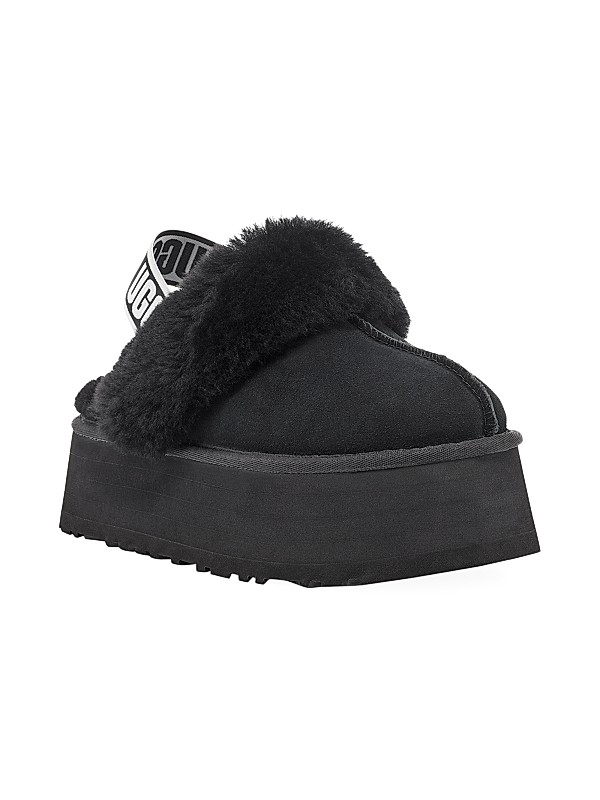 Shop UGG Funkette Suede Sheepskin-Trim Slingback Mules Shop UGG Funkette Suede Sheepskin-Trim Slingback Mules