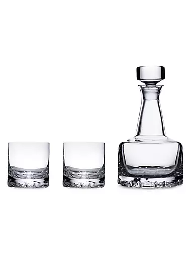 Erik 3-Piece Glass Double Old-Fashioned & Decanter Set