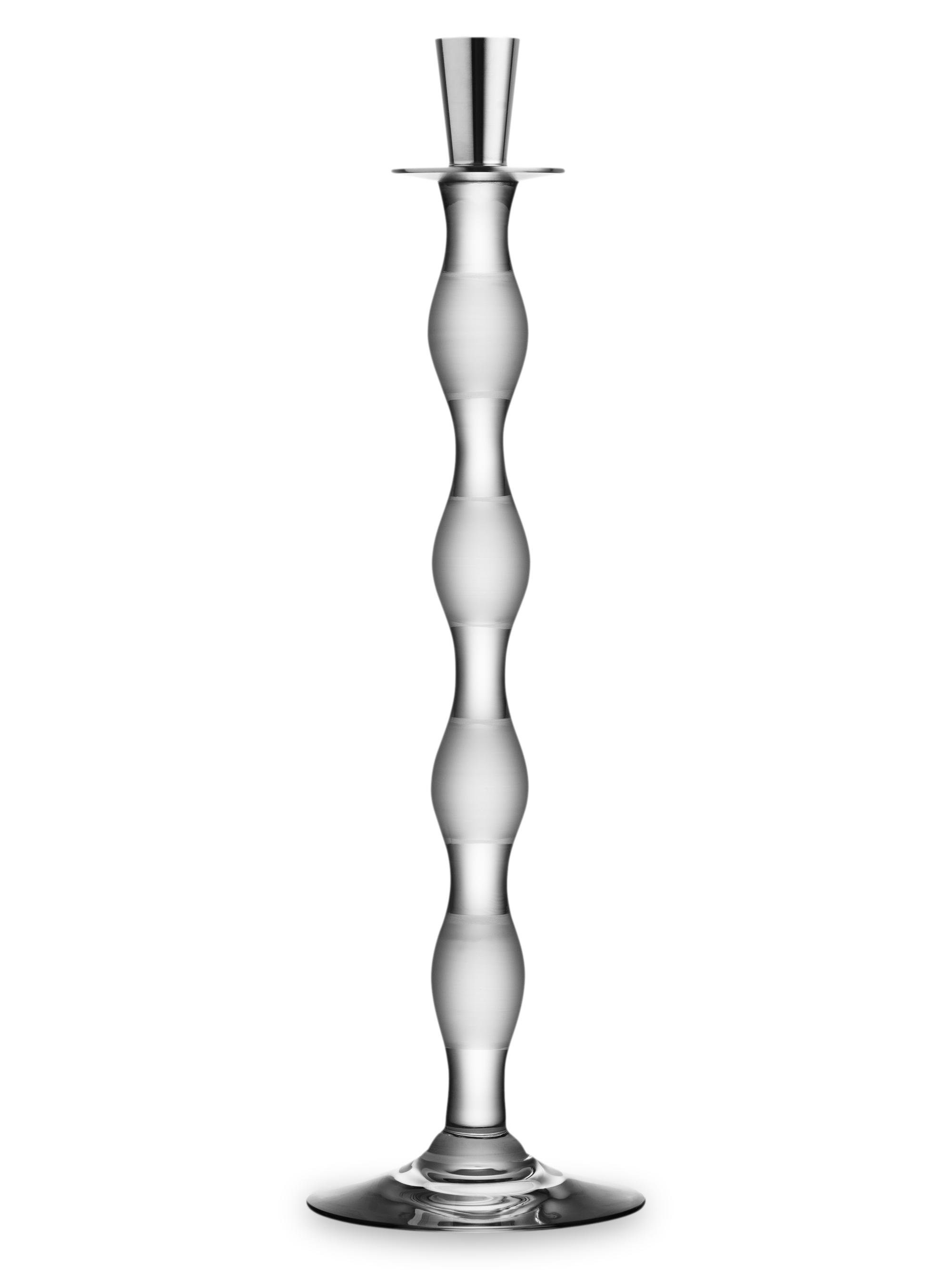 Orrefors Celeste Stripe Glass Candlestick