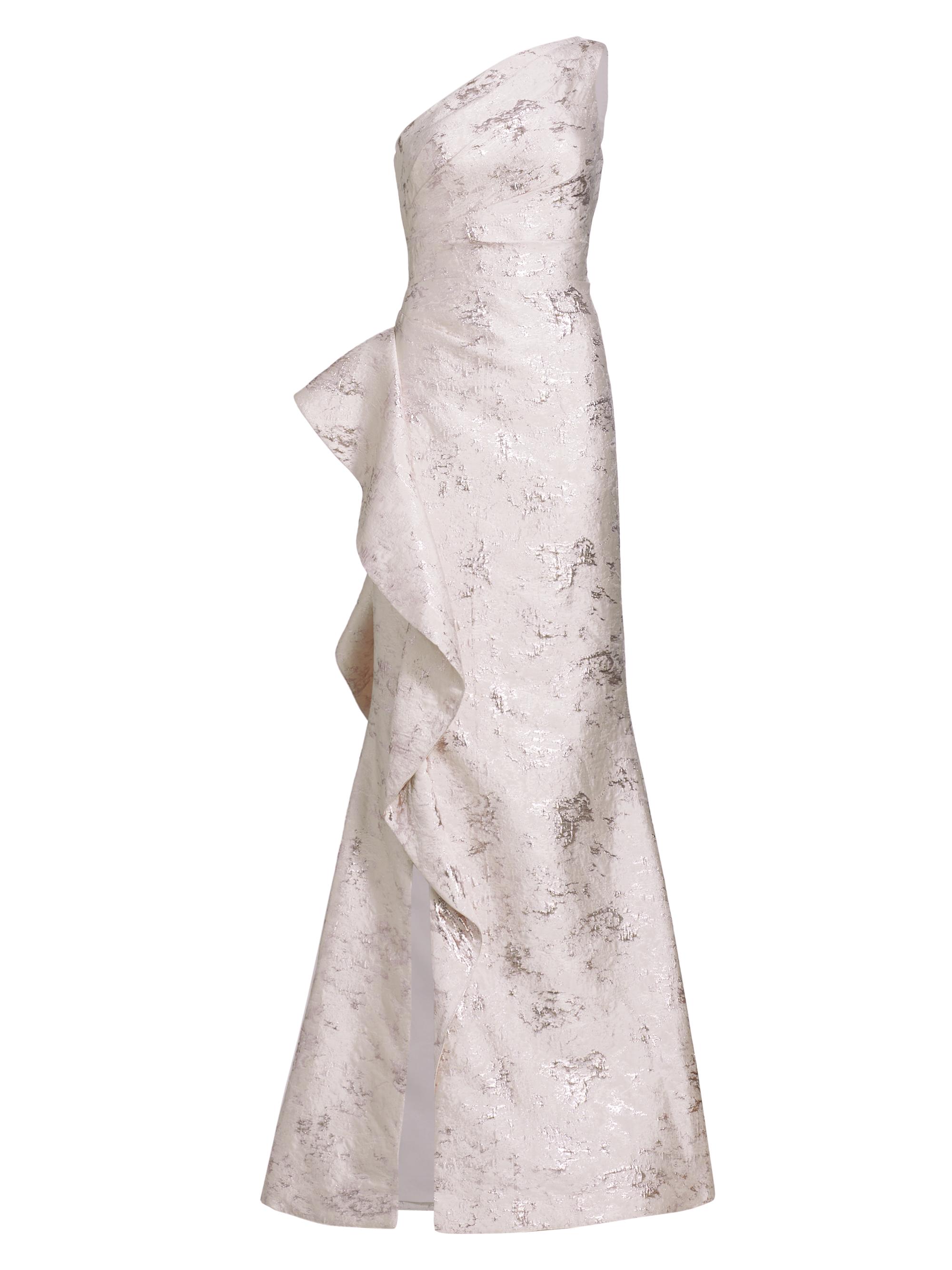 Teri Jon by Rickie Freeman Women's Jacquard One-Shoulder Gown - Blush