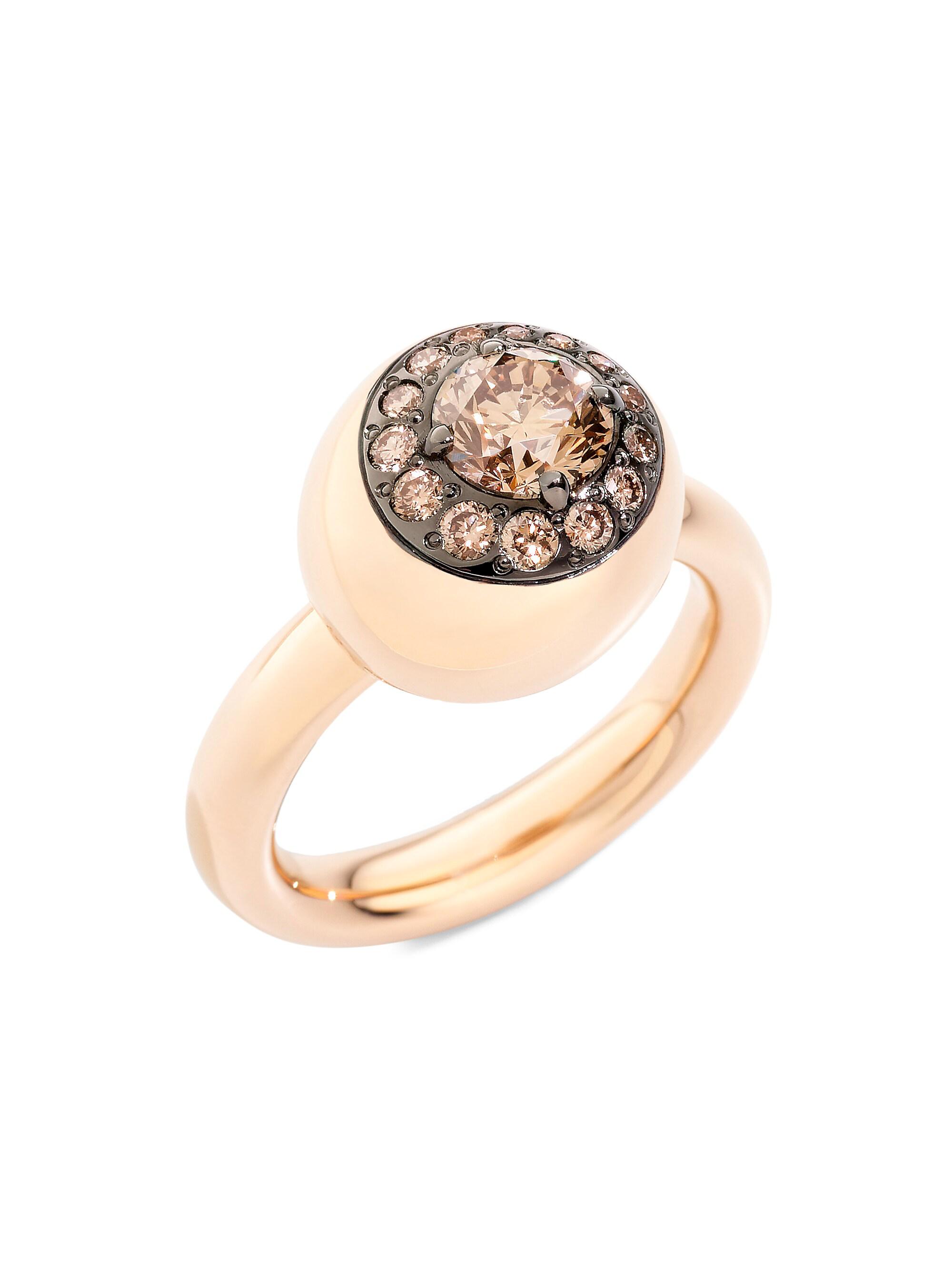 Pomellato Women's Nuvola 18K Rose Gold & Brown Diamond Ring - Rose Gold