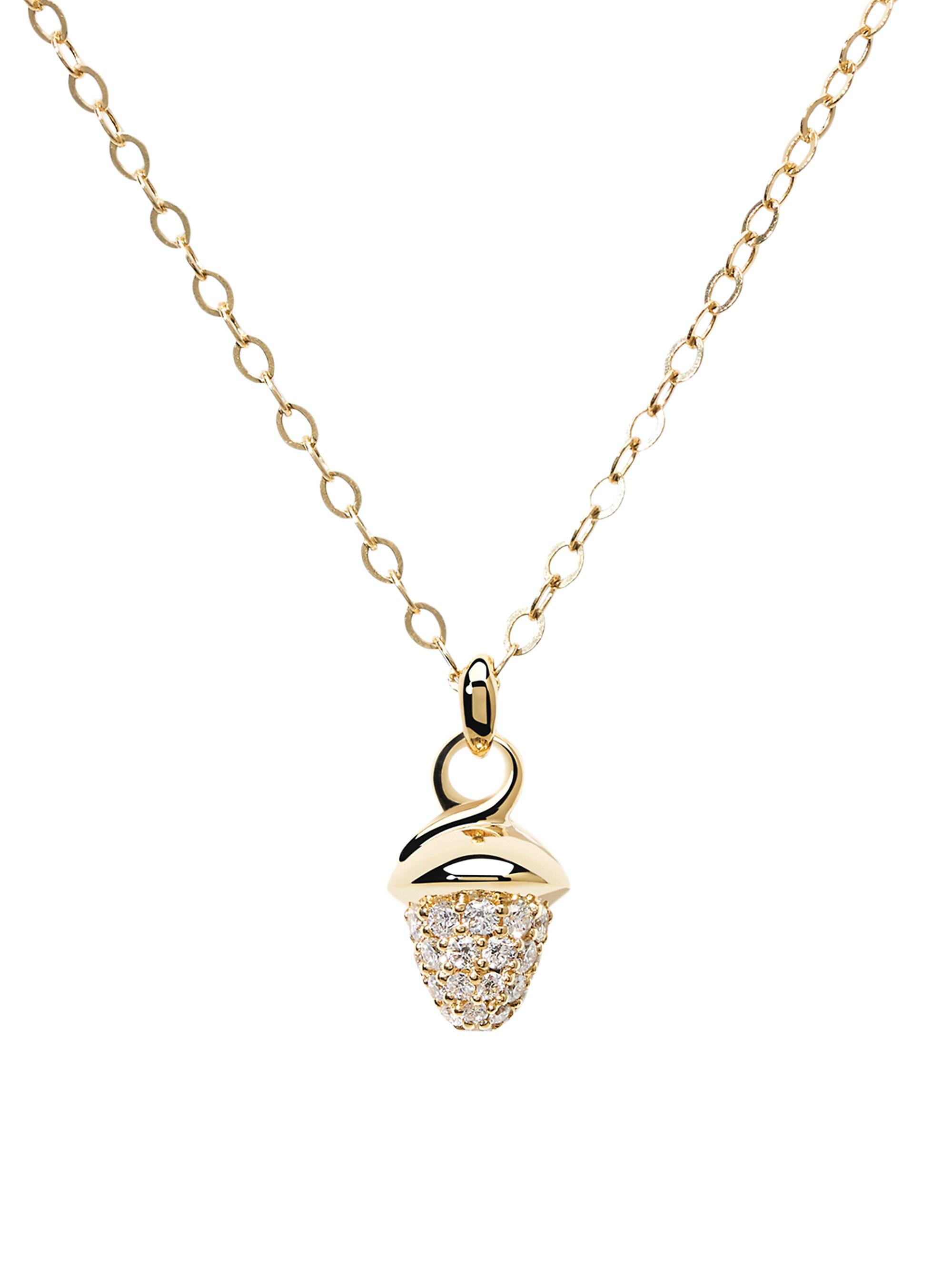 Tamara Comolli Women's Mikado 18K Yellow Gold & Diamond Pavé Acorn Pendant Necklace - Gold