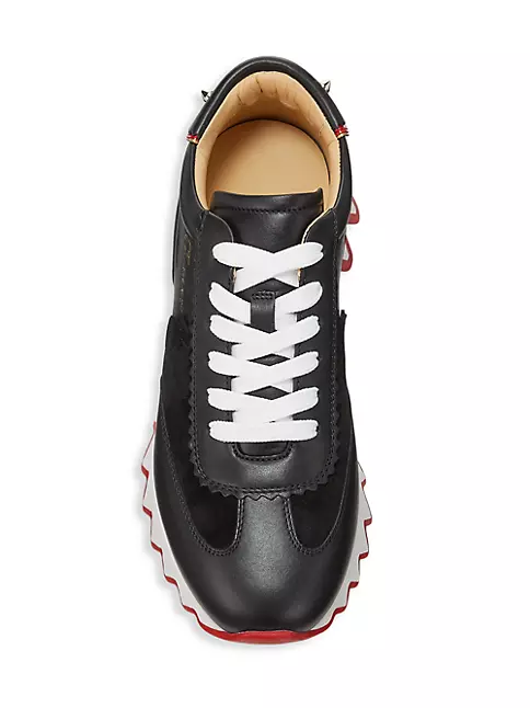 Christian Louboutin Blue/Red Suede And Leather Loubishark Low Top Sneakers  Size 41 Christian Louboutin