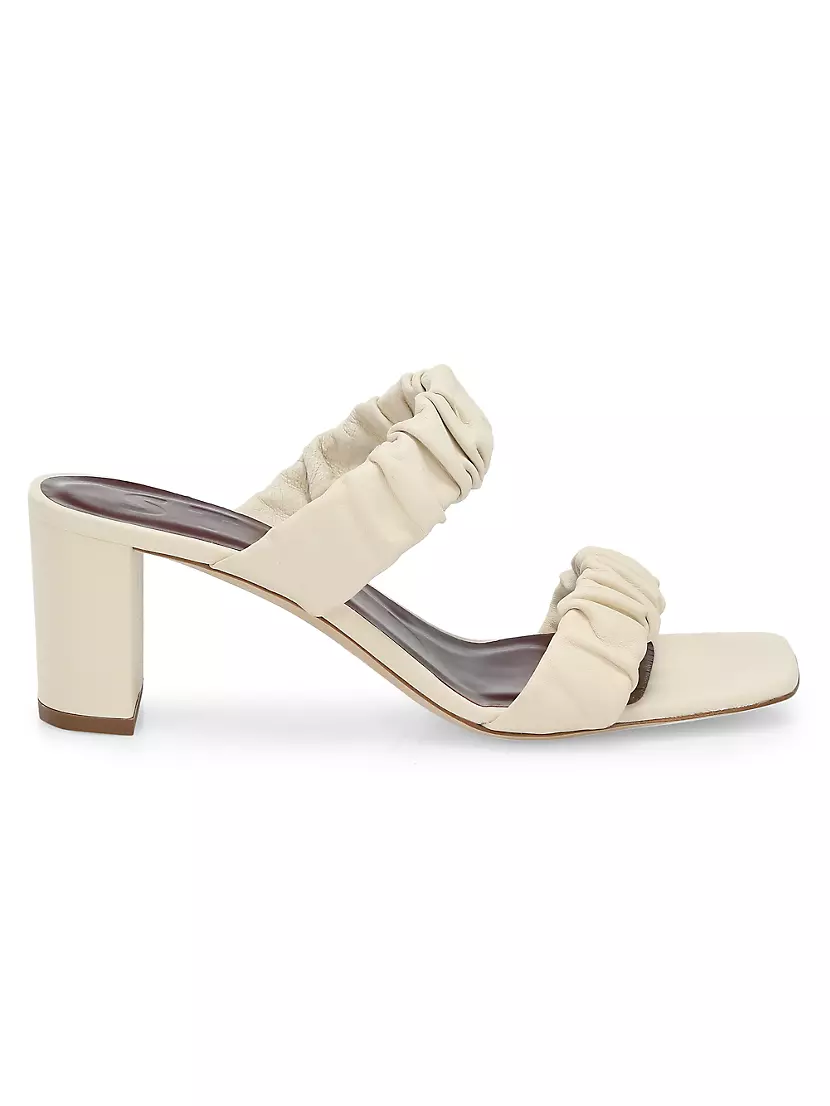 Staud Frankie Ruched Leather Mules