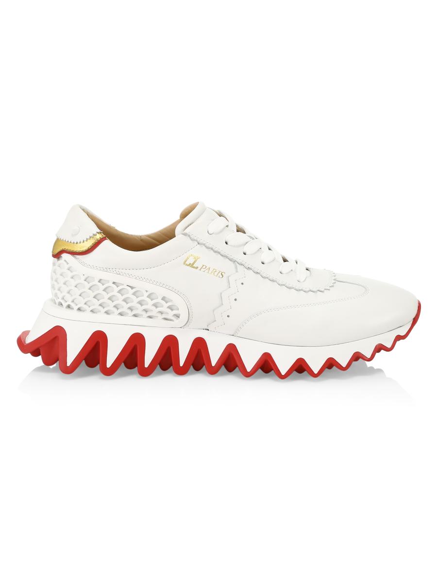 Christian Louboutin Loubi Shark Leather Sneakers | Saks Fifth Avenue