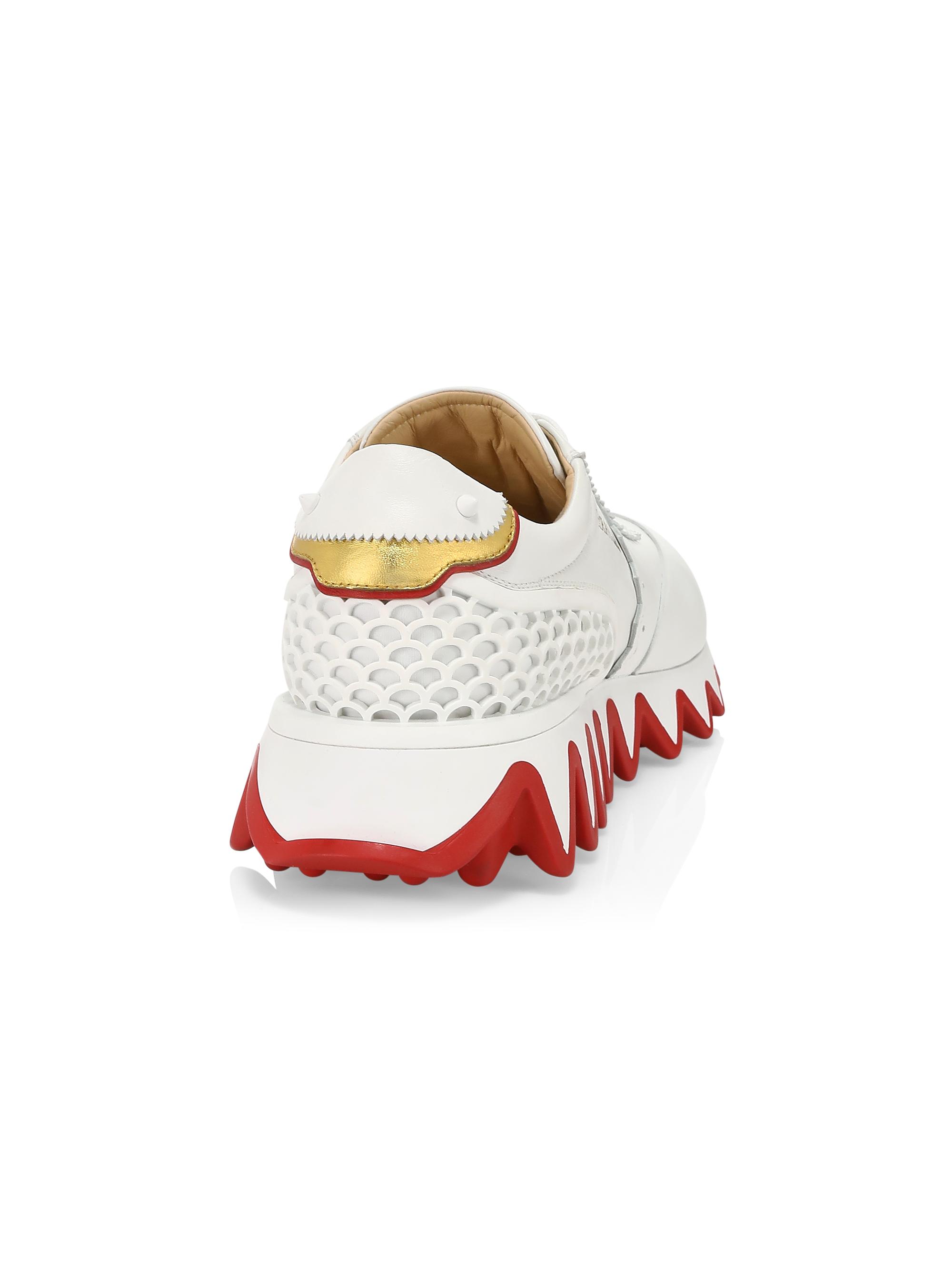 シャーマン✨Christian Louboutin ルビファンク Christian Louboutin Loubi Shark Leather Sneakers | Saks Fifth Avenue