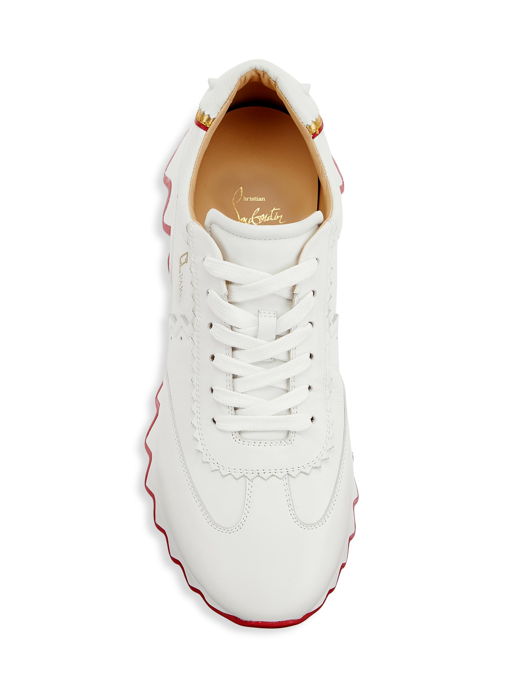 Christian Louboutin Loubi Shark Leather Sneakers | Saks Fifth Avenue