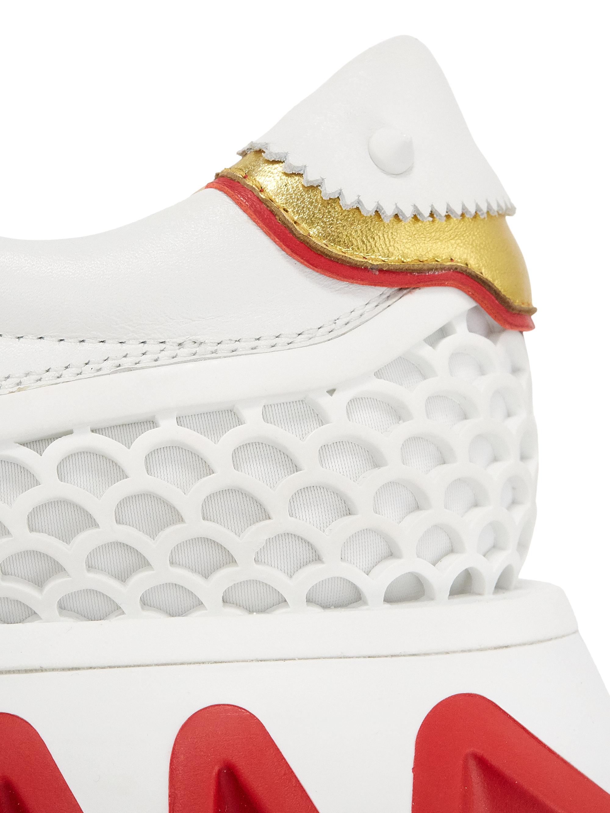 シャーマン✨Christian Louboutin ルビファンク Christian Louboutin Loubi Shark Leather Sneakers | Saks Fifth Avenue