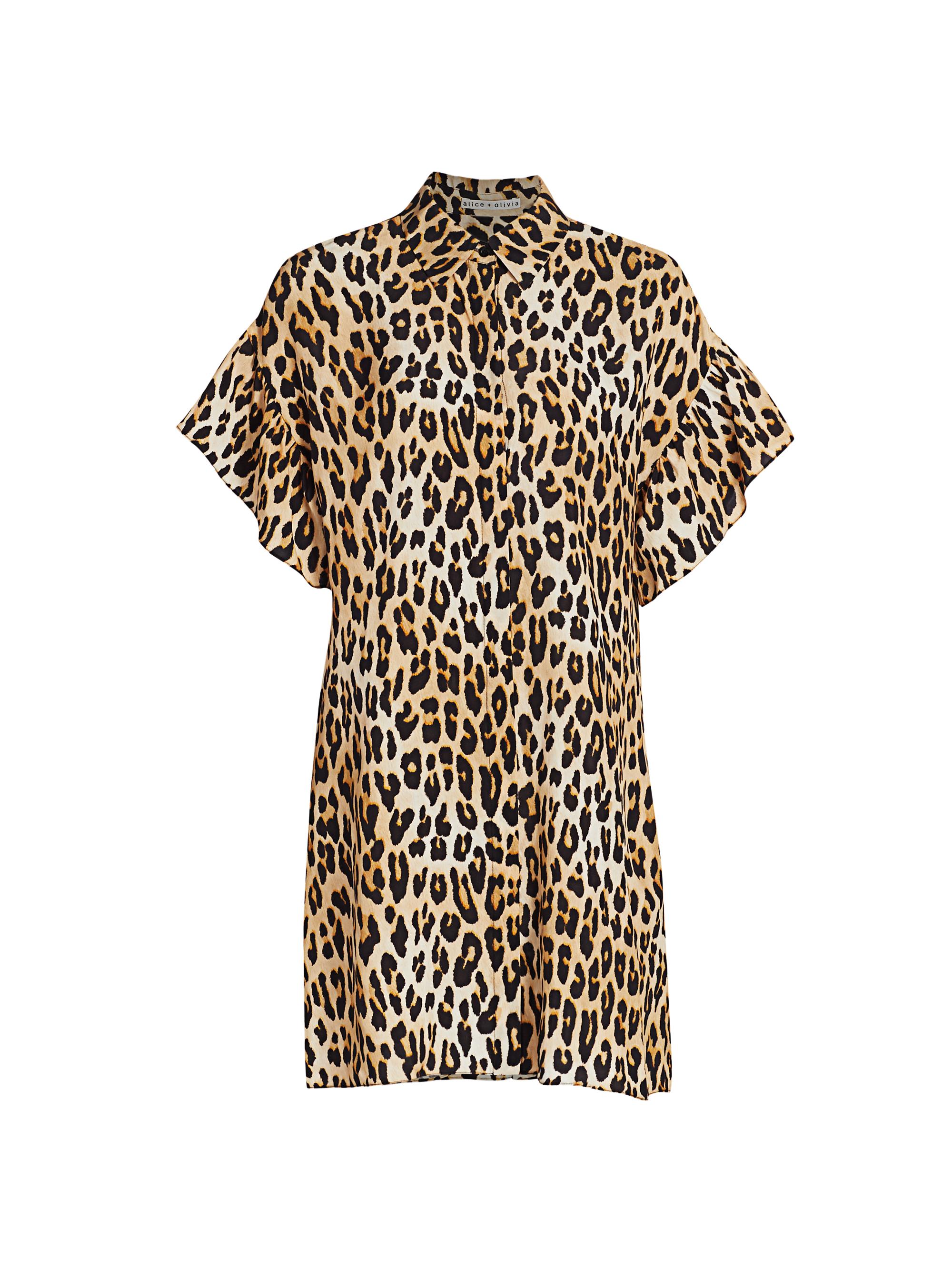 Alice + Olivia Women's Jude Tunic Leopard Shirtdress - Spotted Leopard Multi