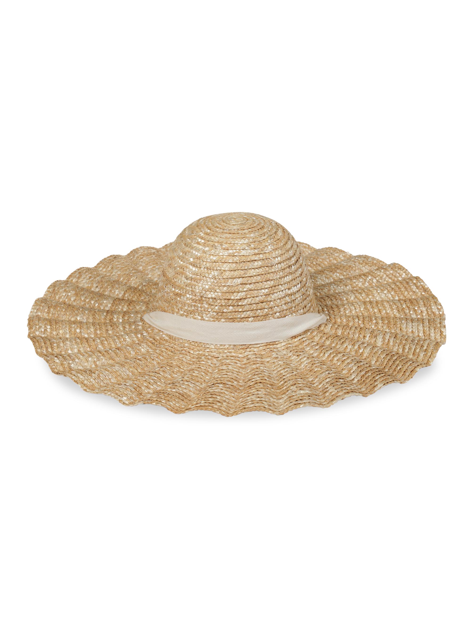 Lack of Color Women's Scalloped Dolce Straw Wide-Brim Hat - Straw
