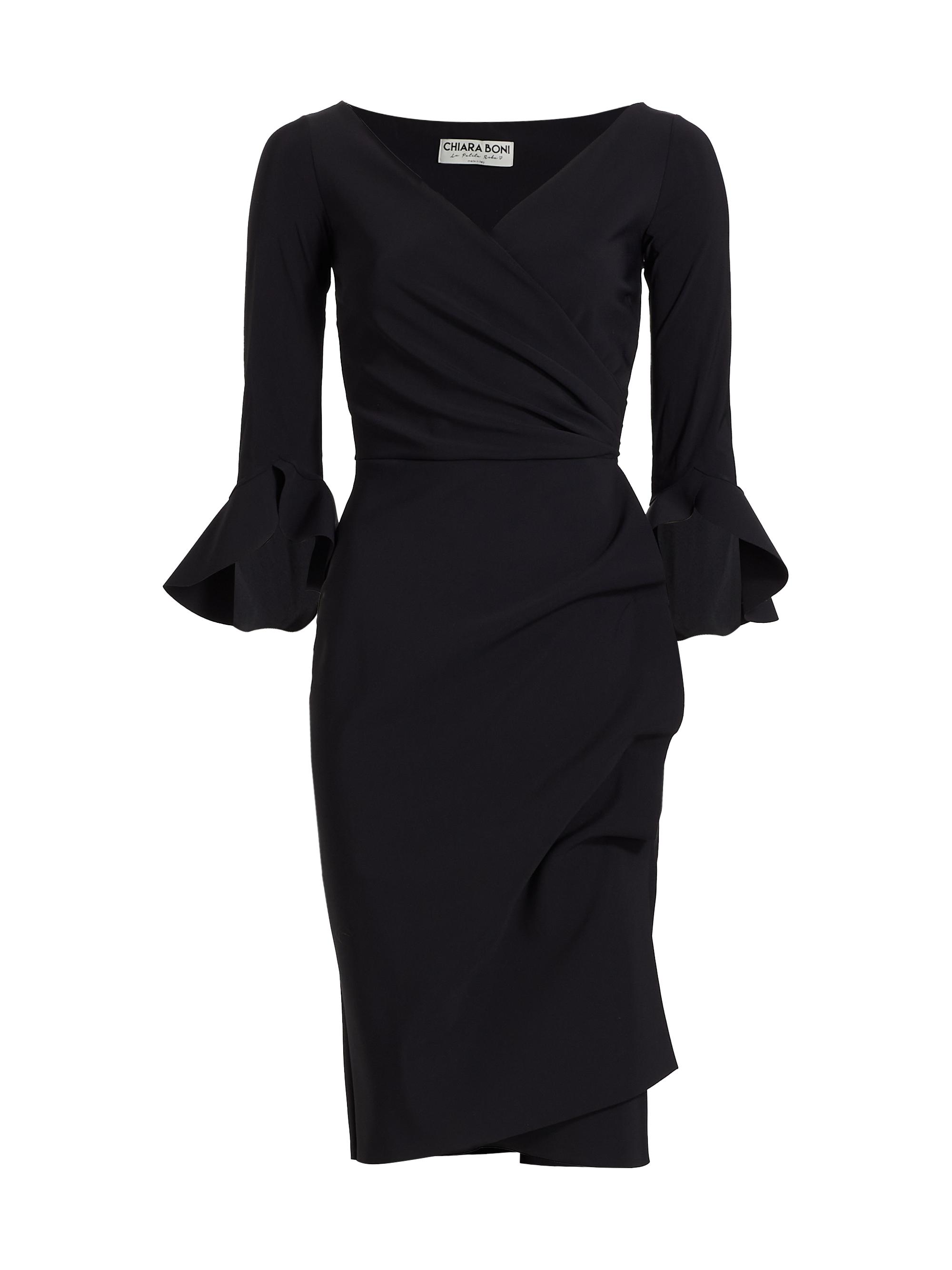 Chiara Boni La Petite Robe Women's Trina Ruffle Sheath Dress - Black - Size 16