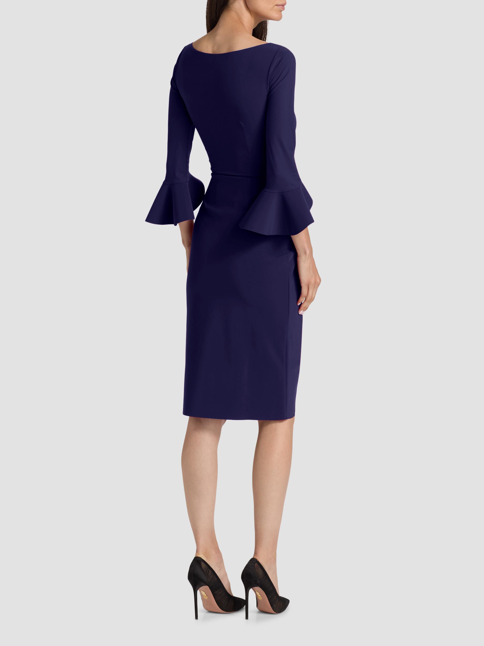 Chiara Boni La Petite Robe Women's Trina Ruffle Sheath Dress - Blue Notte | Thumbnail 3