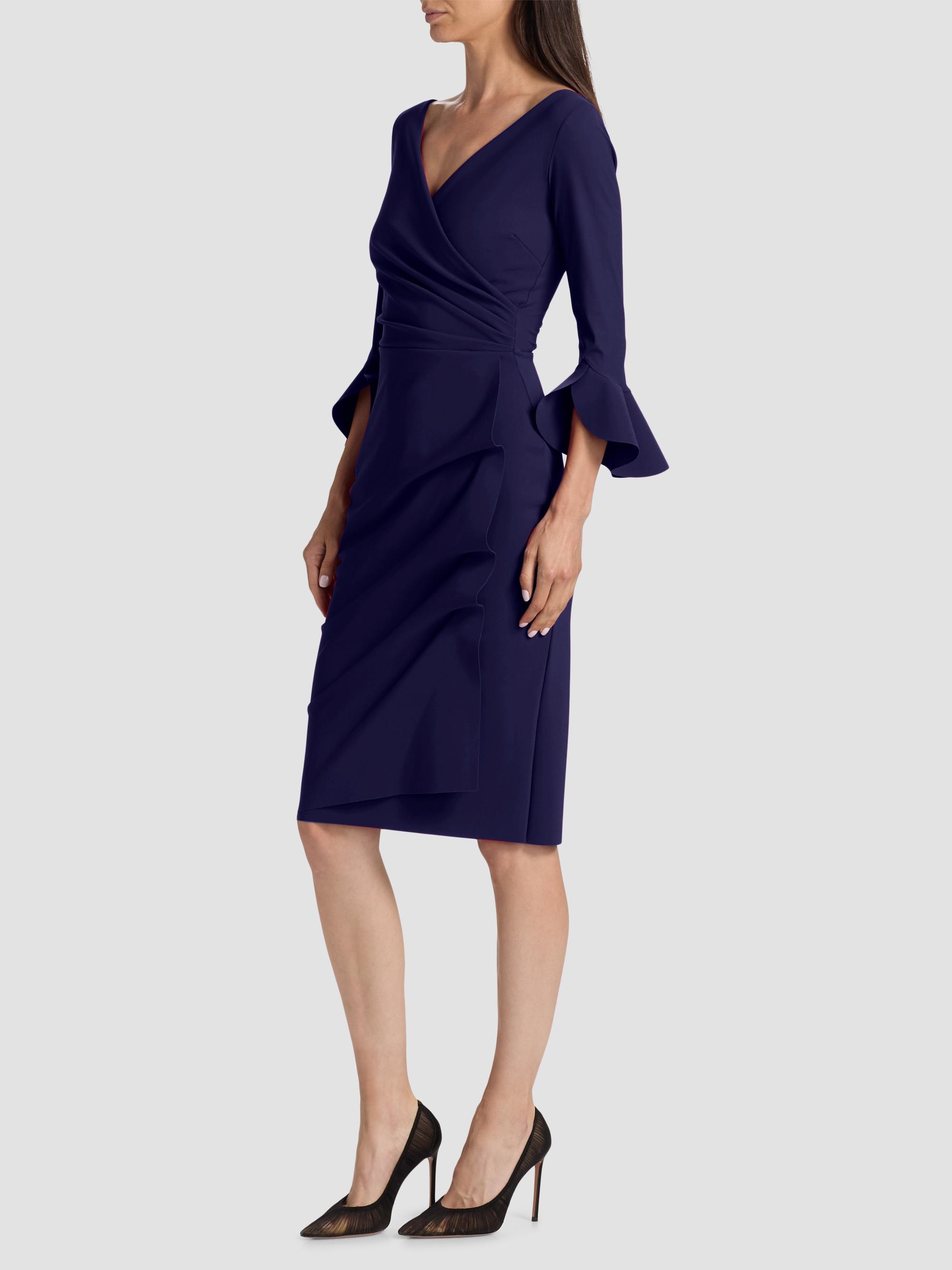 Chiara Boni La Petite Robe Women's Trina Ruffle Sheath Dress - Blue Notte | Thumbnail 4