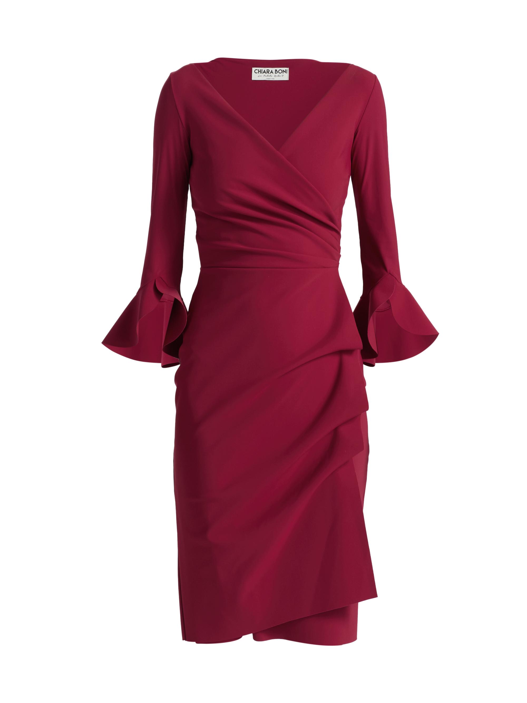 Chiara Boni La Petite Robe Women's Trina Ruffle Sheath Dress - Garnet