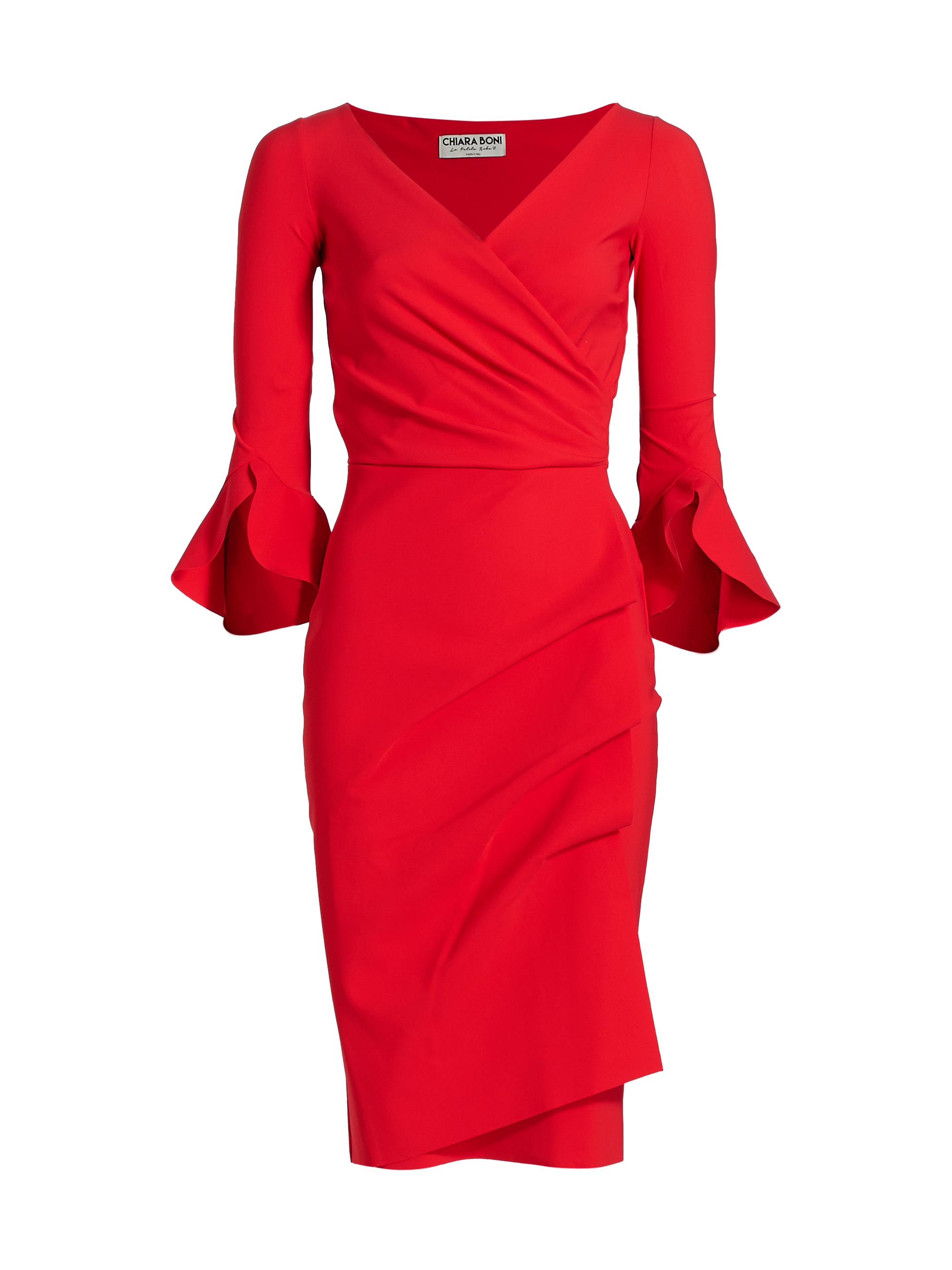 Chiara Boni La Petite Robe Women's Trina Ruffle Sheath Dress - Geranium