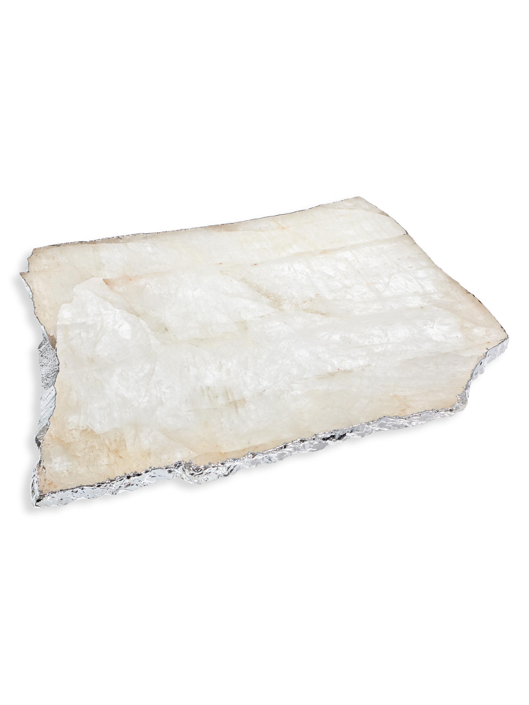 ANNA New York Kiva Large Silverplated Crystal Platter - Crystal Silver | Thumbnail 2