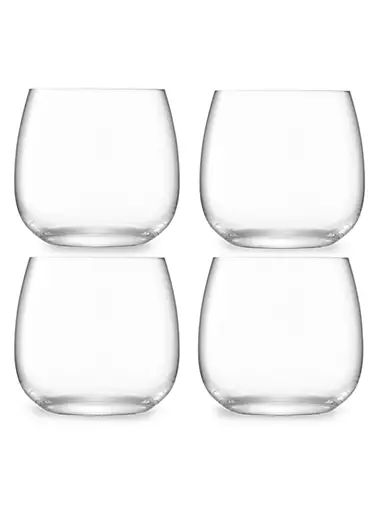 4 pack 10.5oz Clear Acrylic Stemless Flute Glasses – Old Time Pottery
