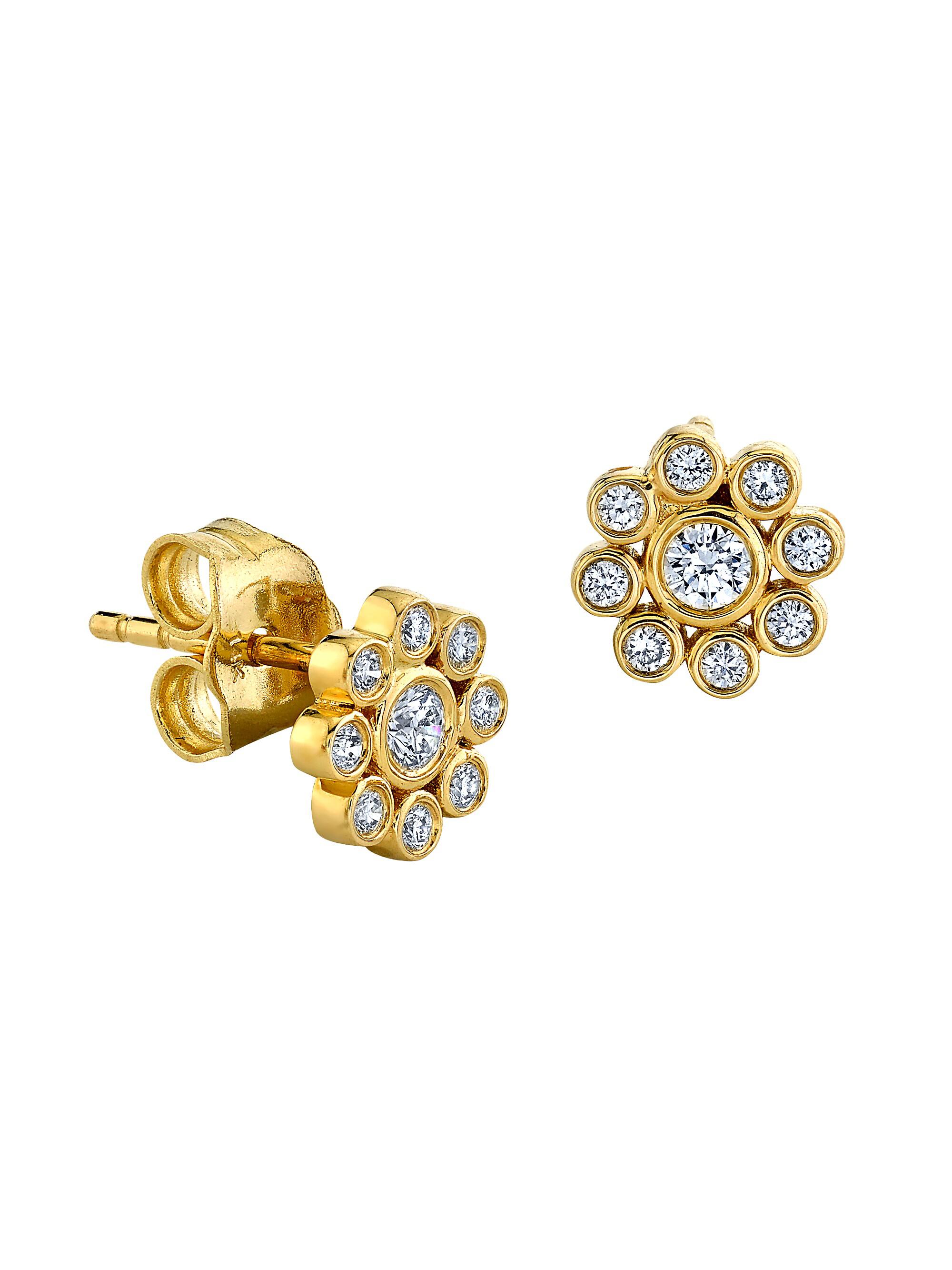 Sydney Evan Women's 14K Yellow Gold & Diamond Flower Single Stud Earring - Gold