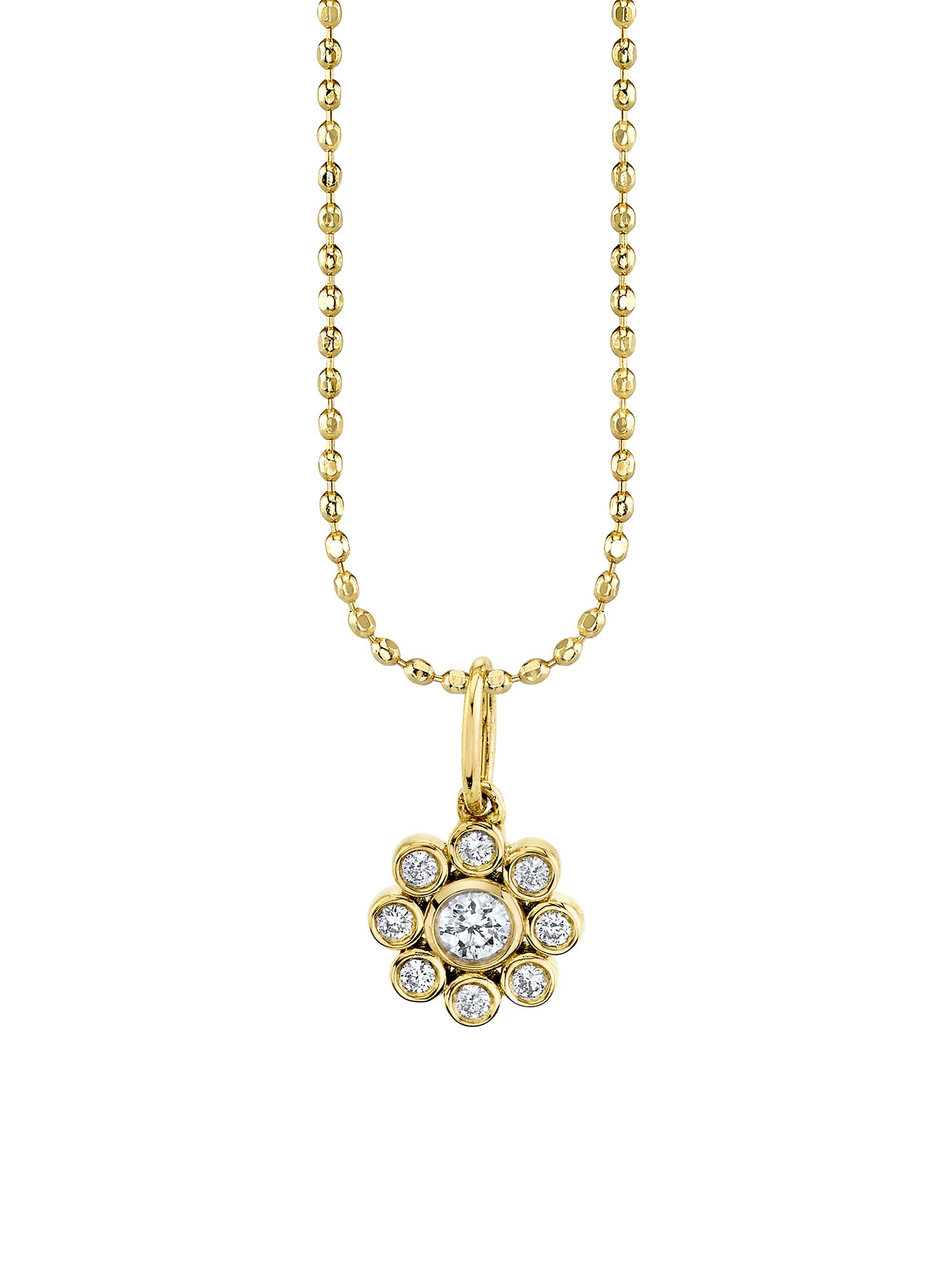 Sydney Evan Women's 14K Yellow Gold & Diamond Flower Charm Necklace - Gold