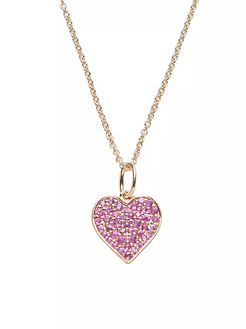 42 SUNS 14-Karat White Gold Pink Sapphire Tennis Necklace for Men