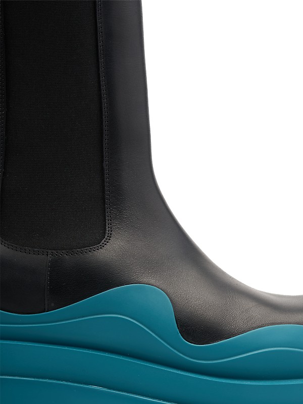 Shop Bottega Veneta Contrast-Sole Leather Tire Boots | Saks Shop Bottega Veneta Contrast-Sole Leather Tire Boots | Saks