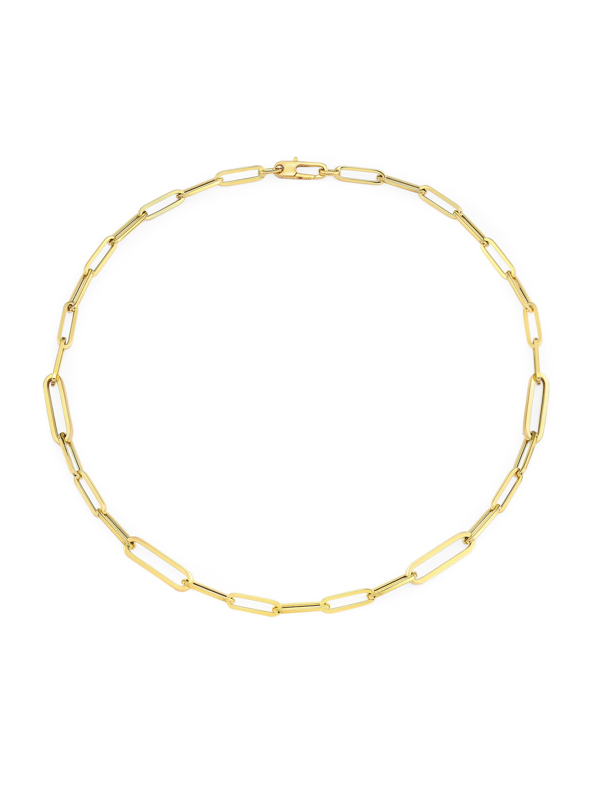 Roberto Coin Women's 18K Yellow Gold Oval Paper Clip Chain Necklace, " - Gold