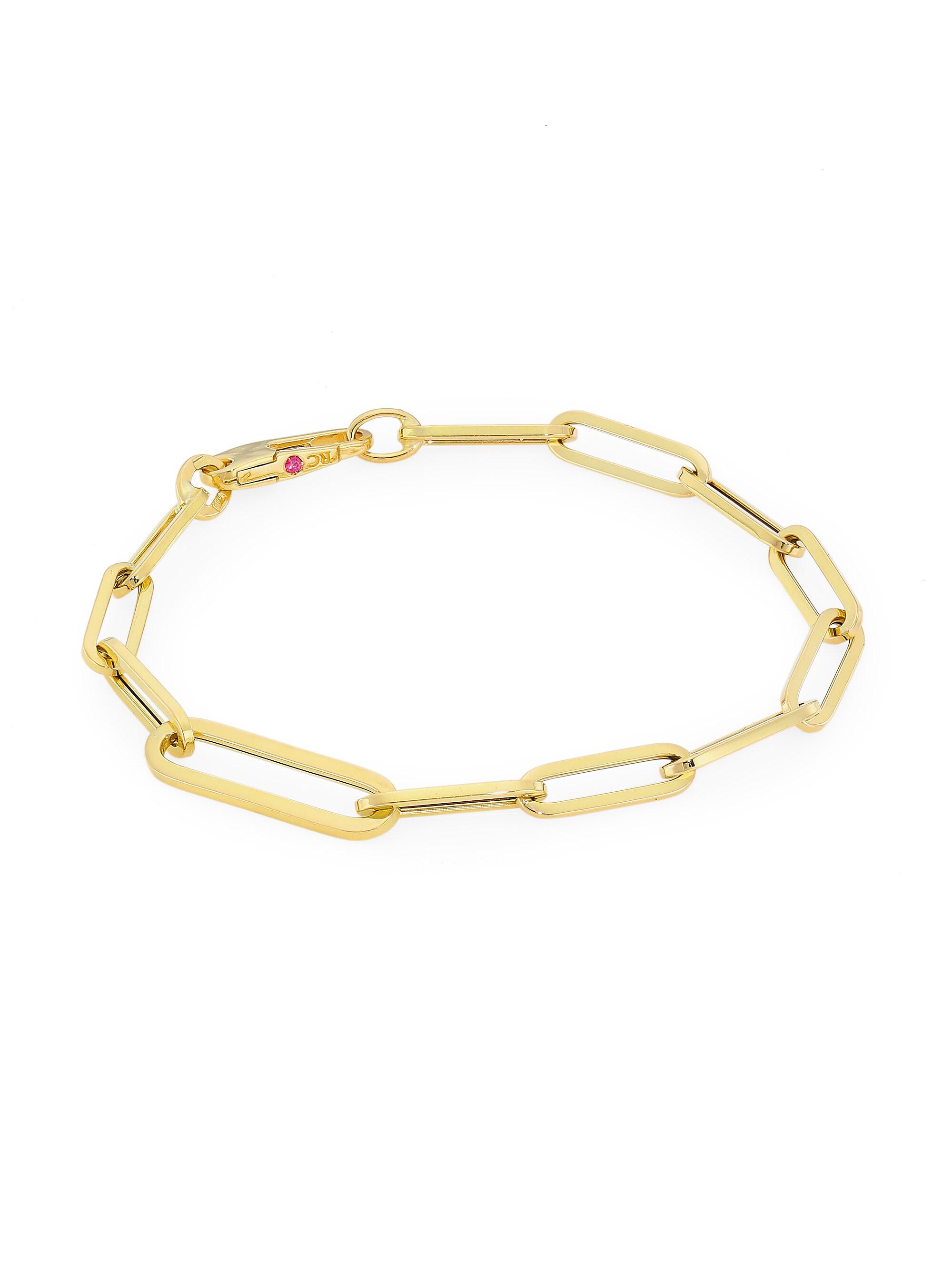 Roberto Coin Women's 18K Yellow Gold Oval Paper Clip Chain Bracelet - Gold