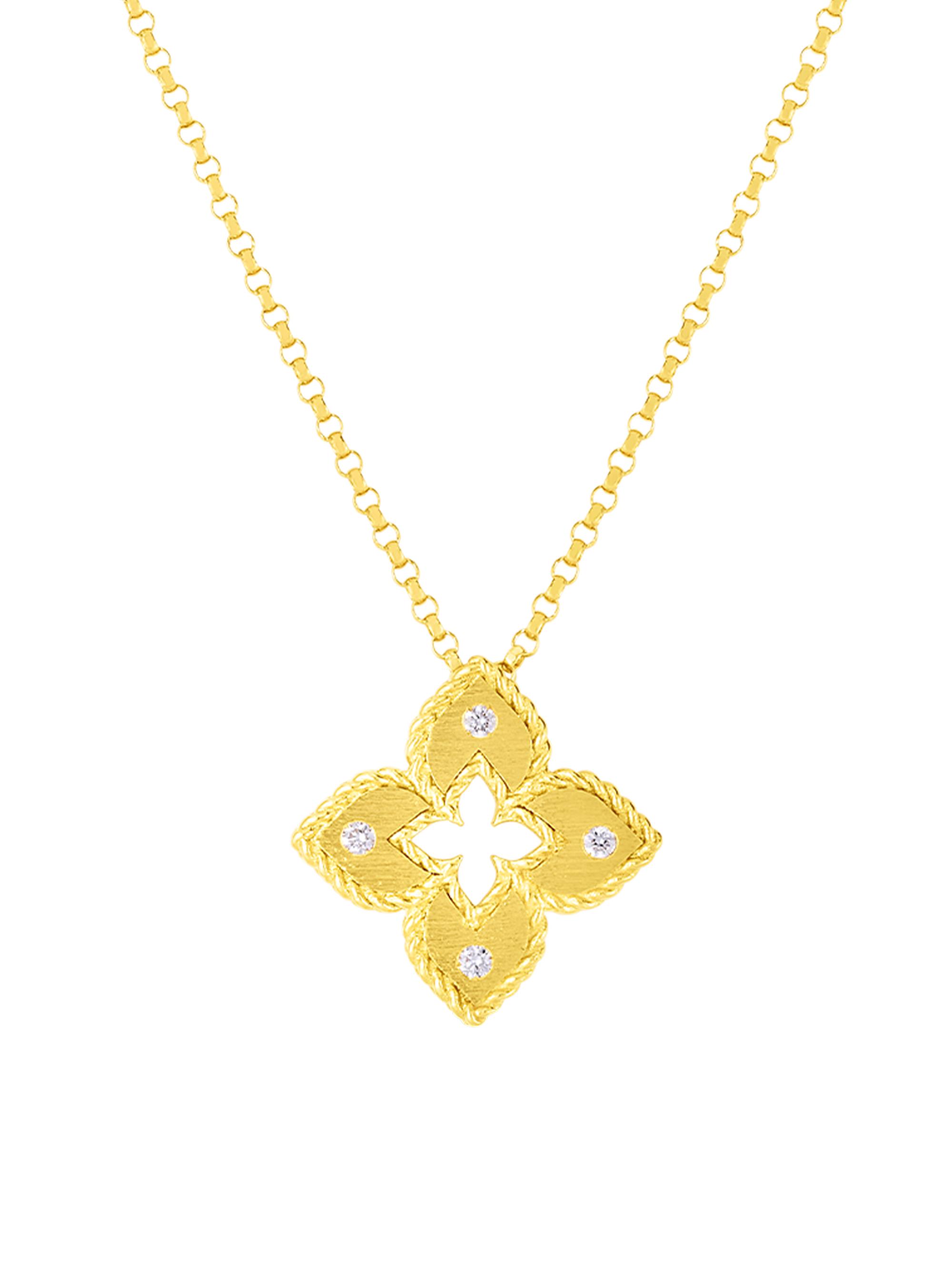 Roberto Coin Women's Petite Venetian Extra-Small 18K Yellow Gold & Diamond Pendant Necklace - Yellow Gold