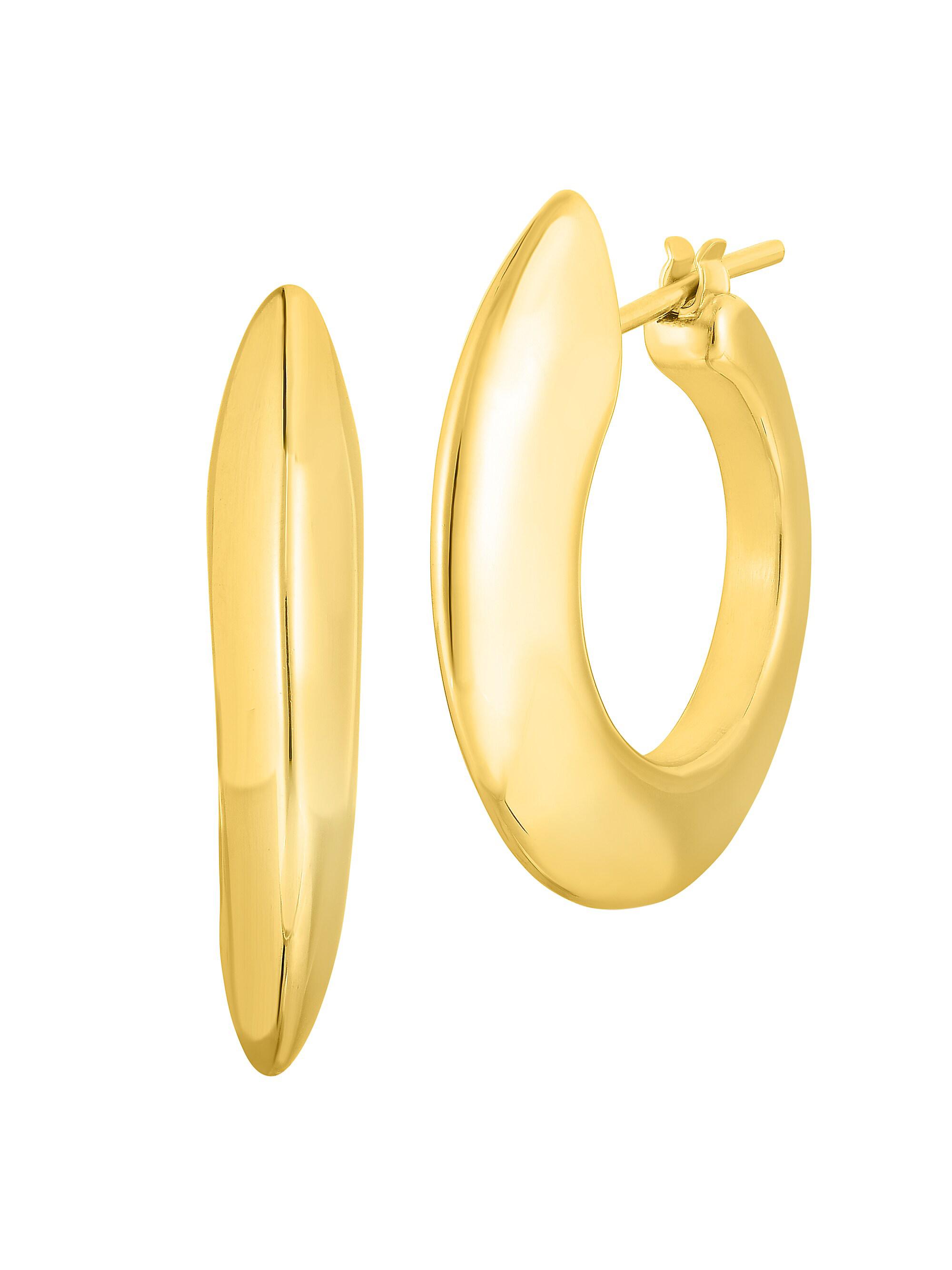 Roberto Coin Women's Designer 18K Yellow Gold Wide Hoop Earrings - Gold