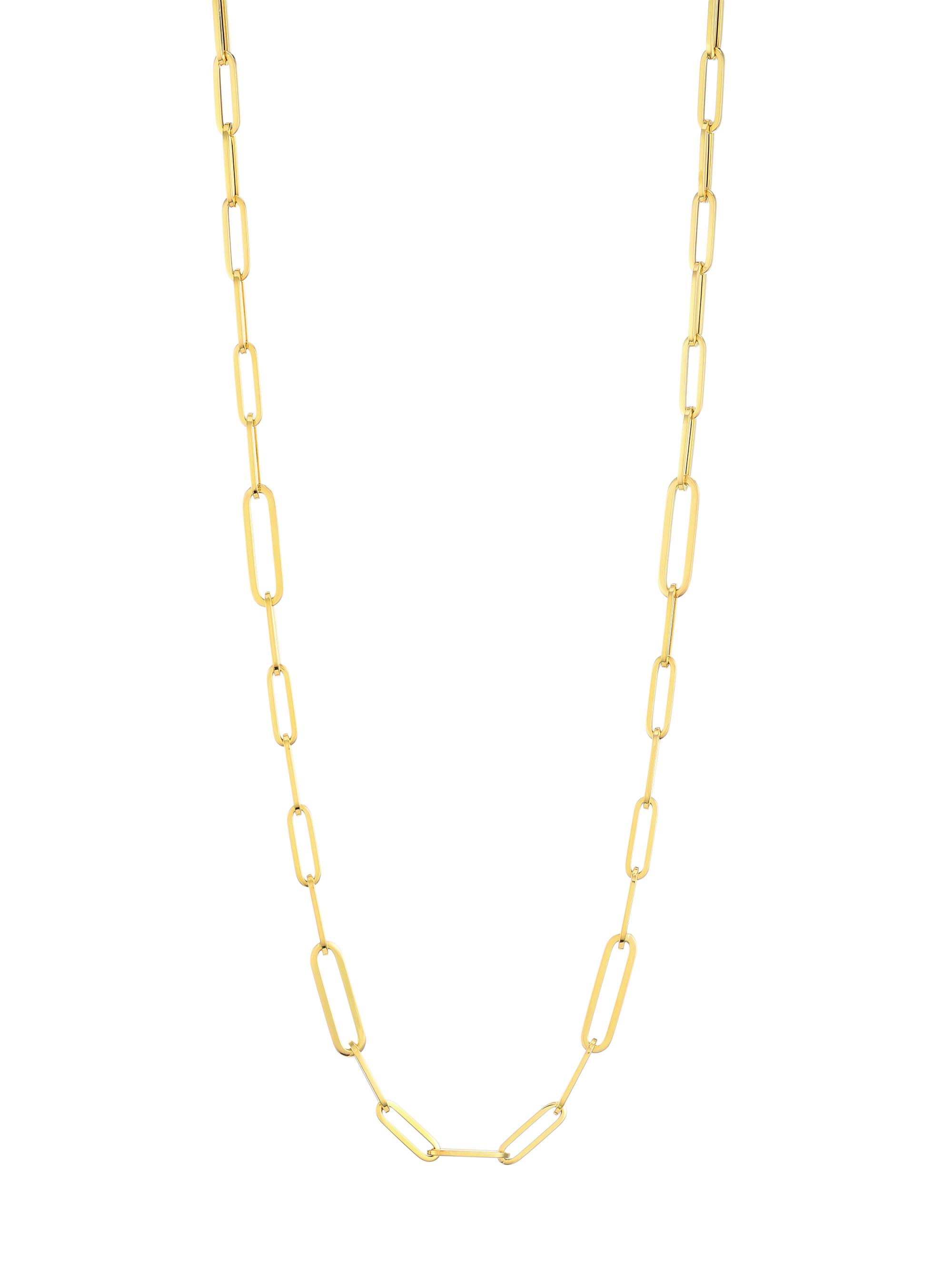 Roberto Coin Women's 18K Yellow Gold Oval Paper Clip Chain Necklace, " - Yellow Gold