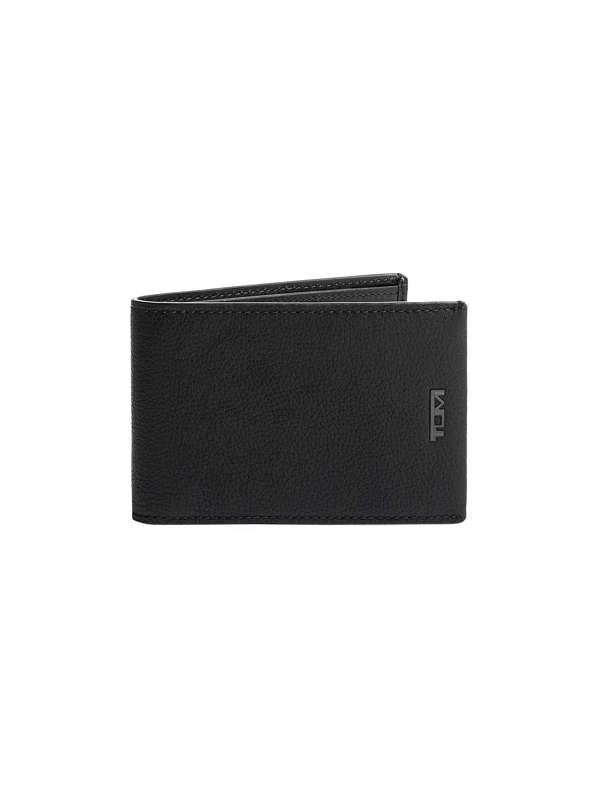 TUMI Men's Nassau Leather Billfold Wallet - Black Texture