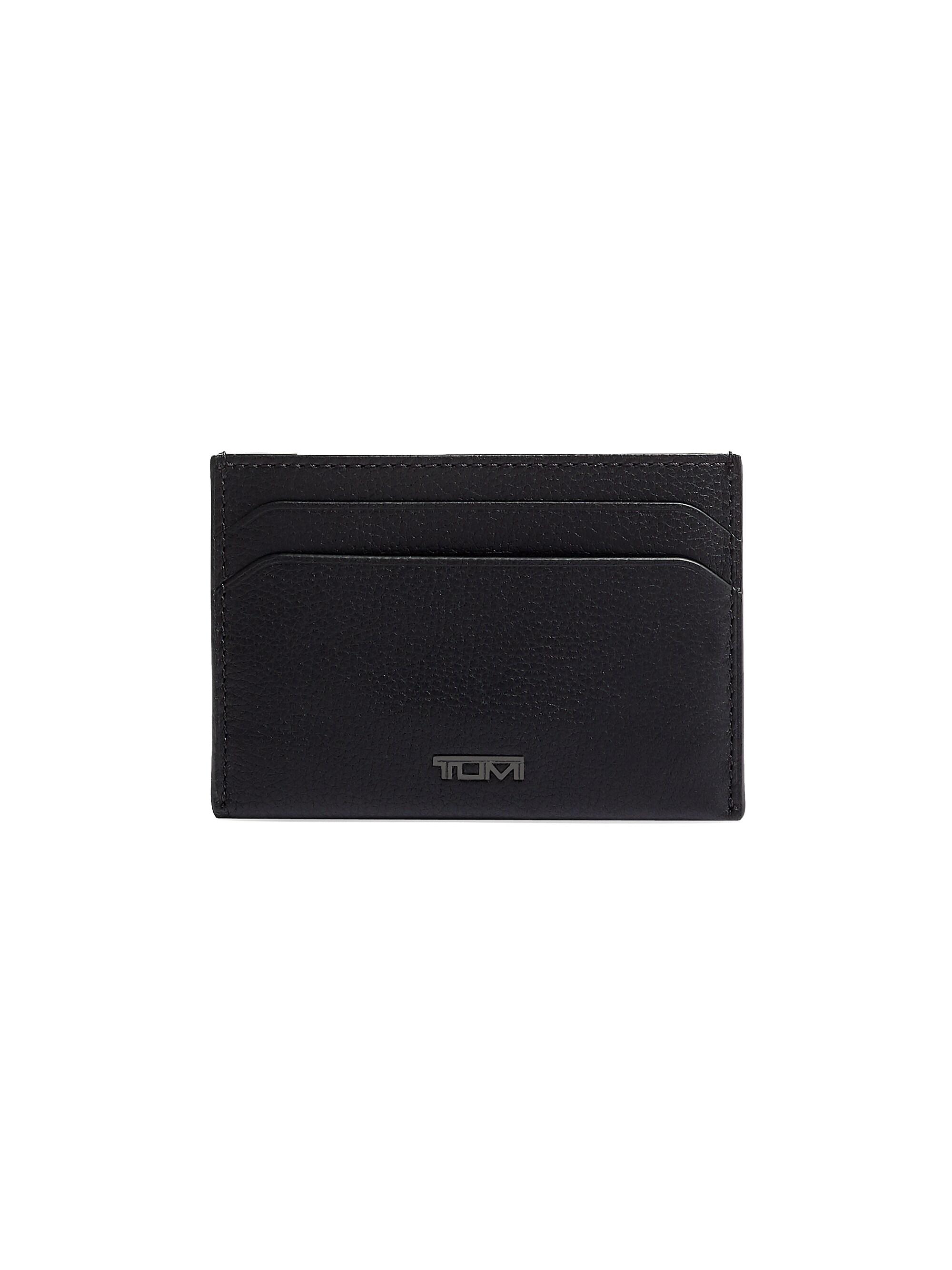TUMI Men's Nassau SLG Leather Money Clip Card Case - Black