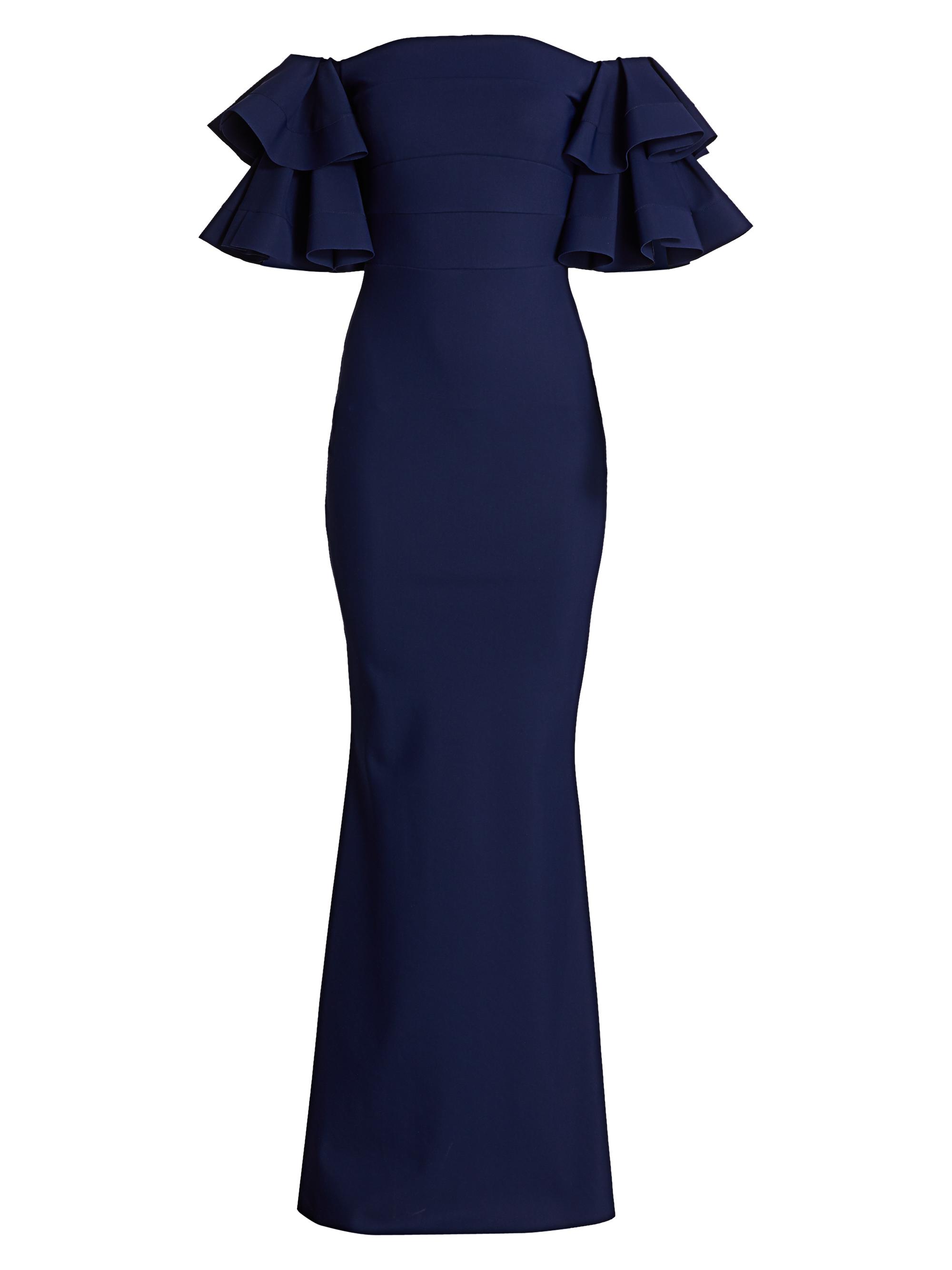 Chiara Boni La Petite Robe Women's Parvati Off-The-Shoulder Gown - Blue Notte