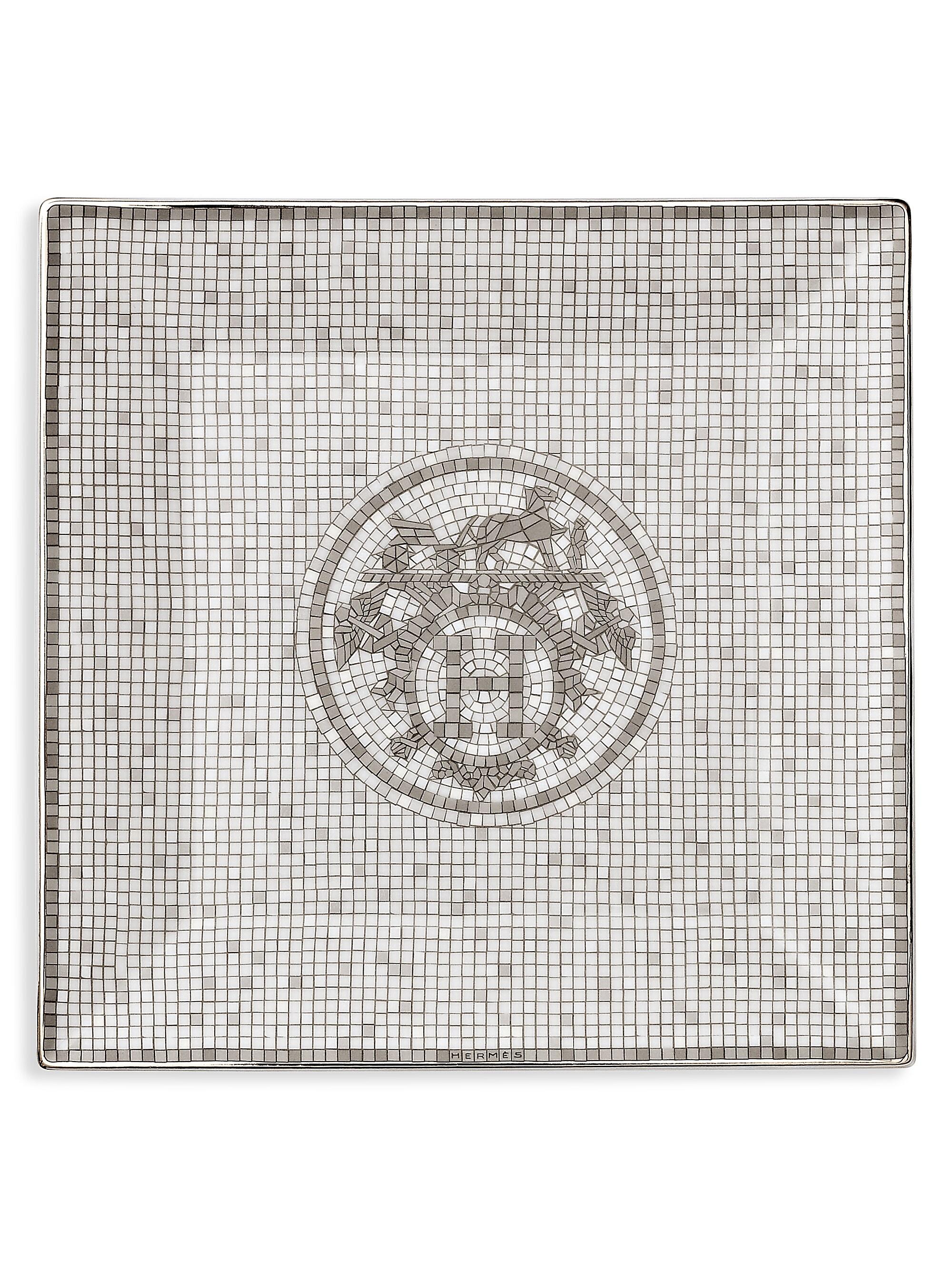 La Table Hermes Mosaïque Au 24 Platinum Square Plate