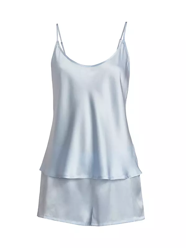 White Mark Satin Cami and Shorts Pajama Set - Macy's