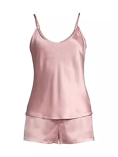 La Perla Silk Sleepwear  Silk short robe with soft pink florals - Womens <  Pechamps