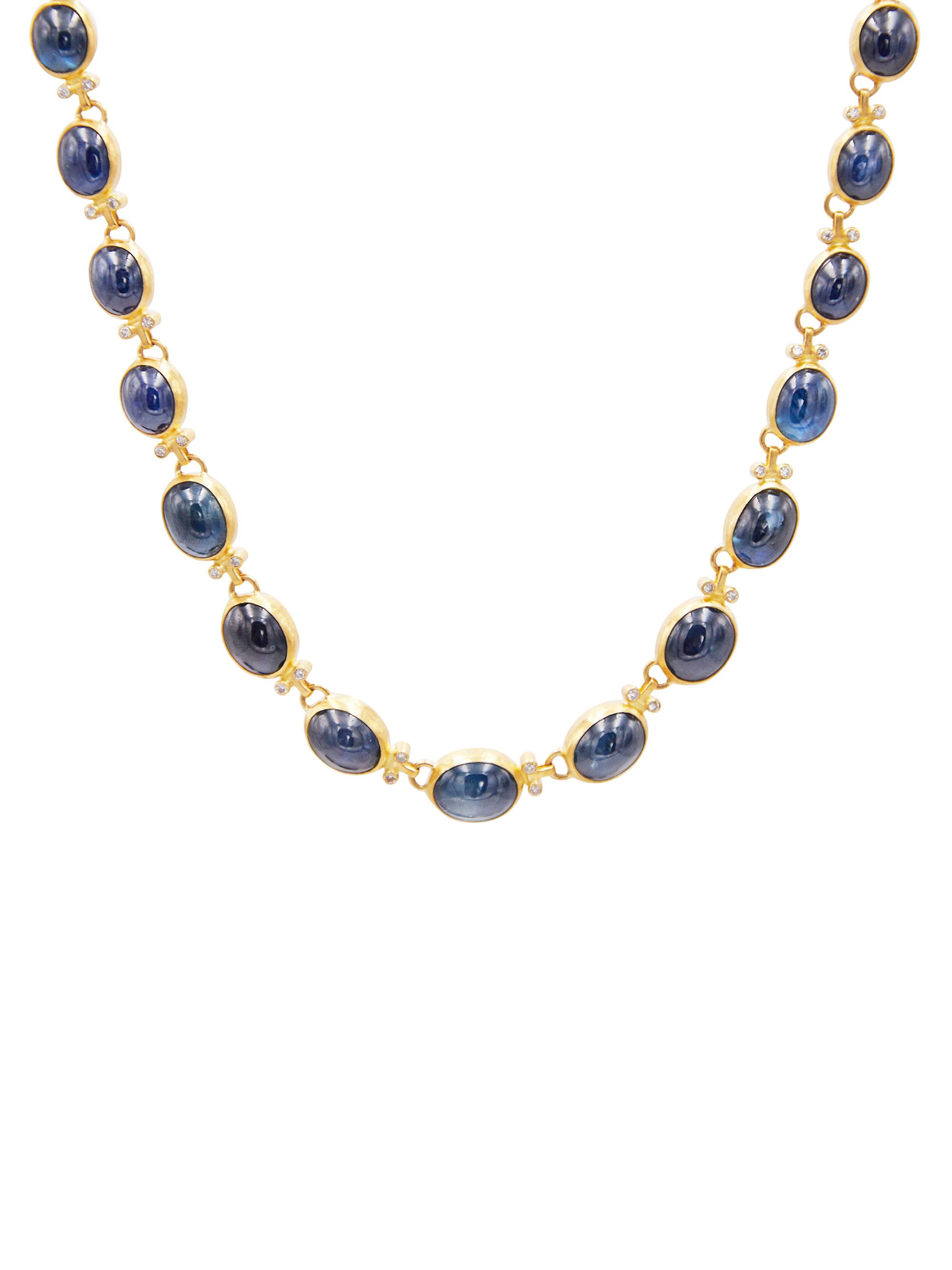 Gurhan Women's Rune 22K & 24K Yellow Gold, Blue Sapphire, & 0.18 TCW Diamond Necklace - Sapphire