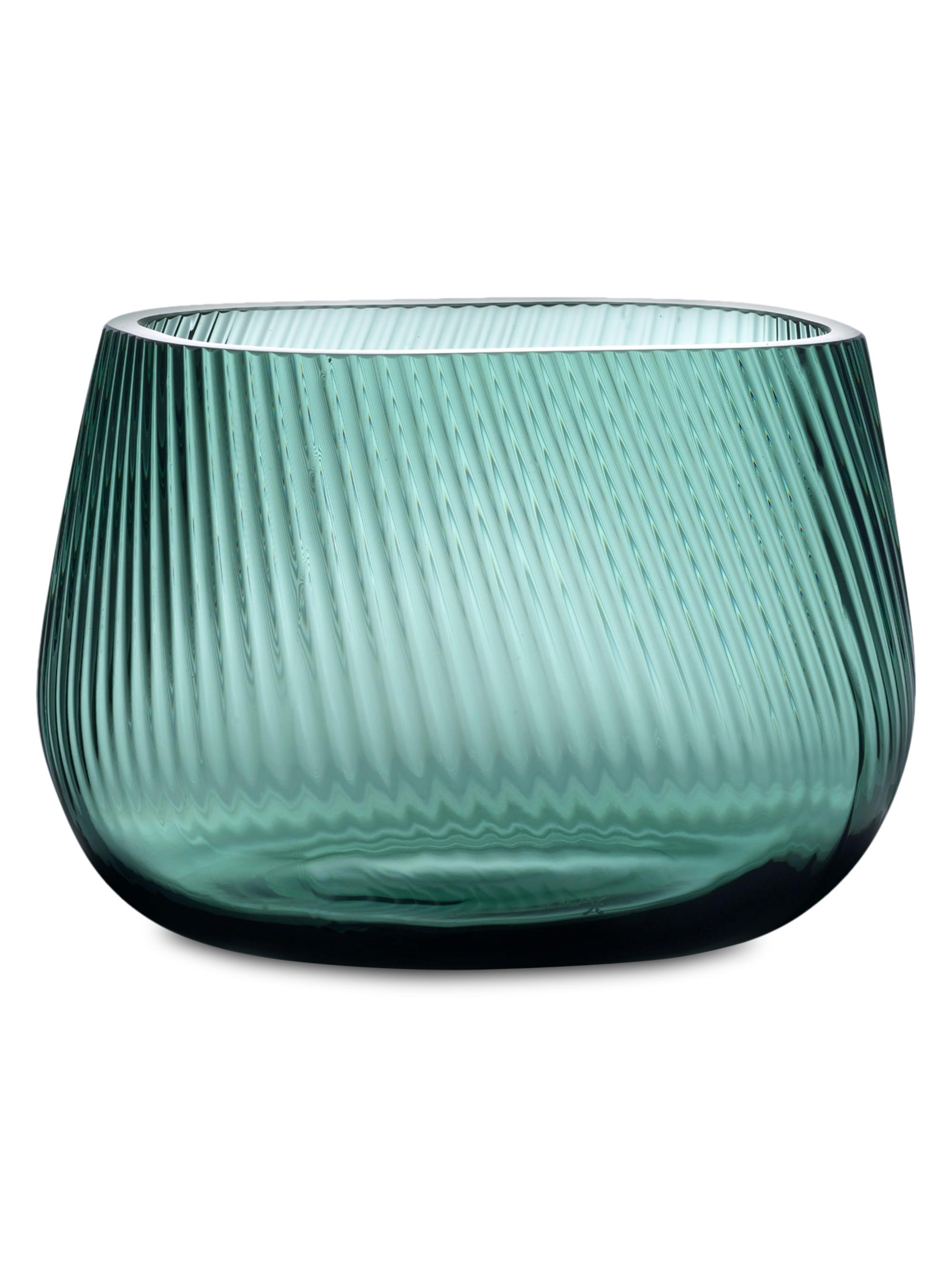 Nude Glass Opti Short Glass Vase - Smokey Grey