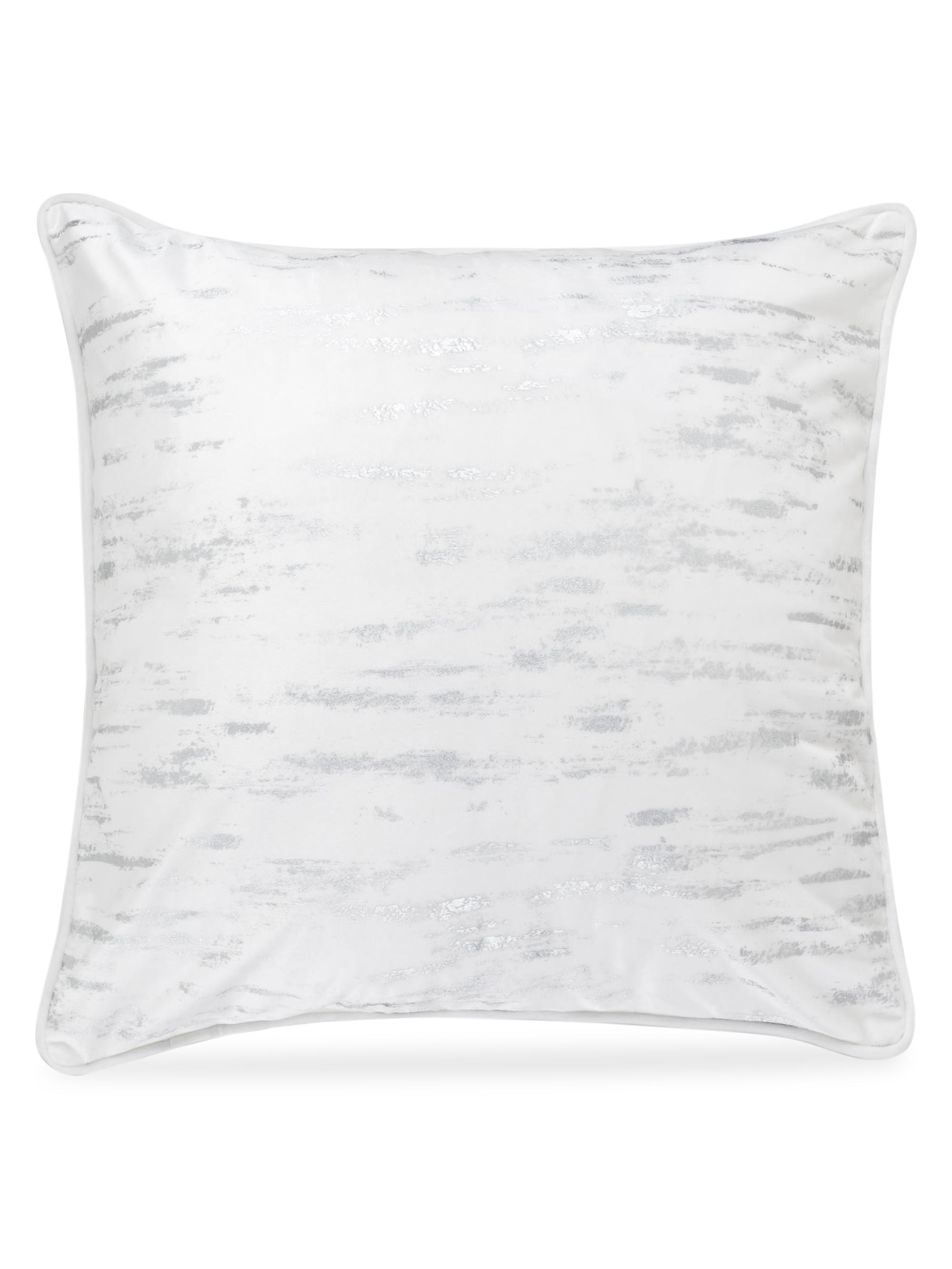 Callisto Home Zilar Velvet Euro Sham Pillow - White Silver