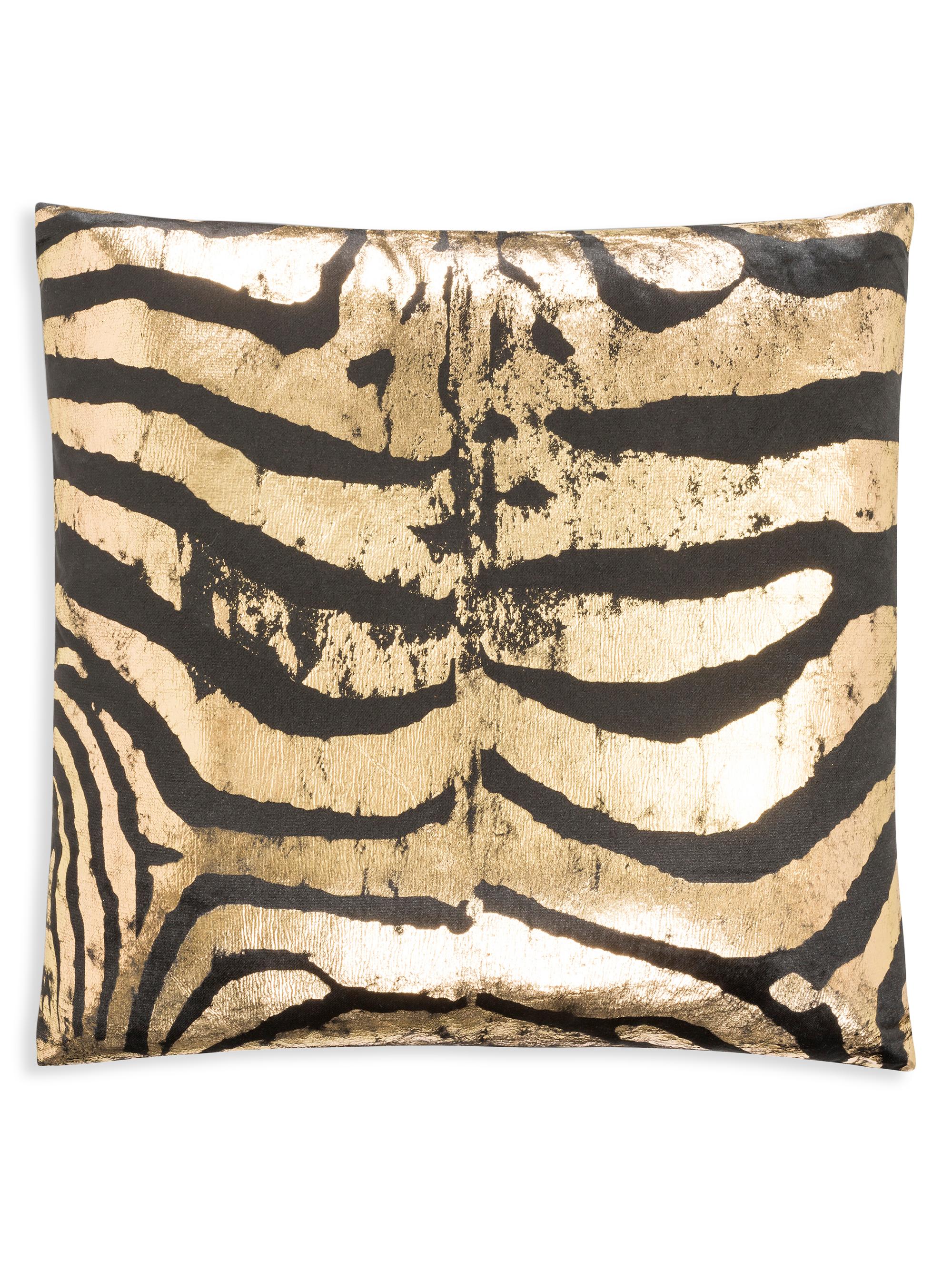 Callisto Home Rica Foil Animal Print Pillow - Black
