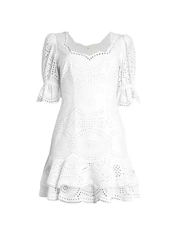 Meg Broderie Puff-Sleeve Mini Dress
