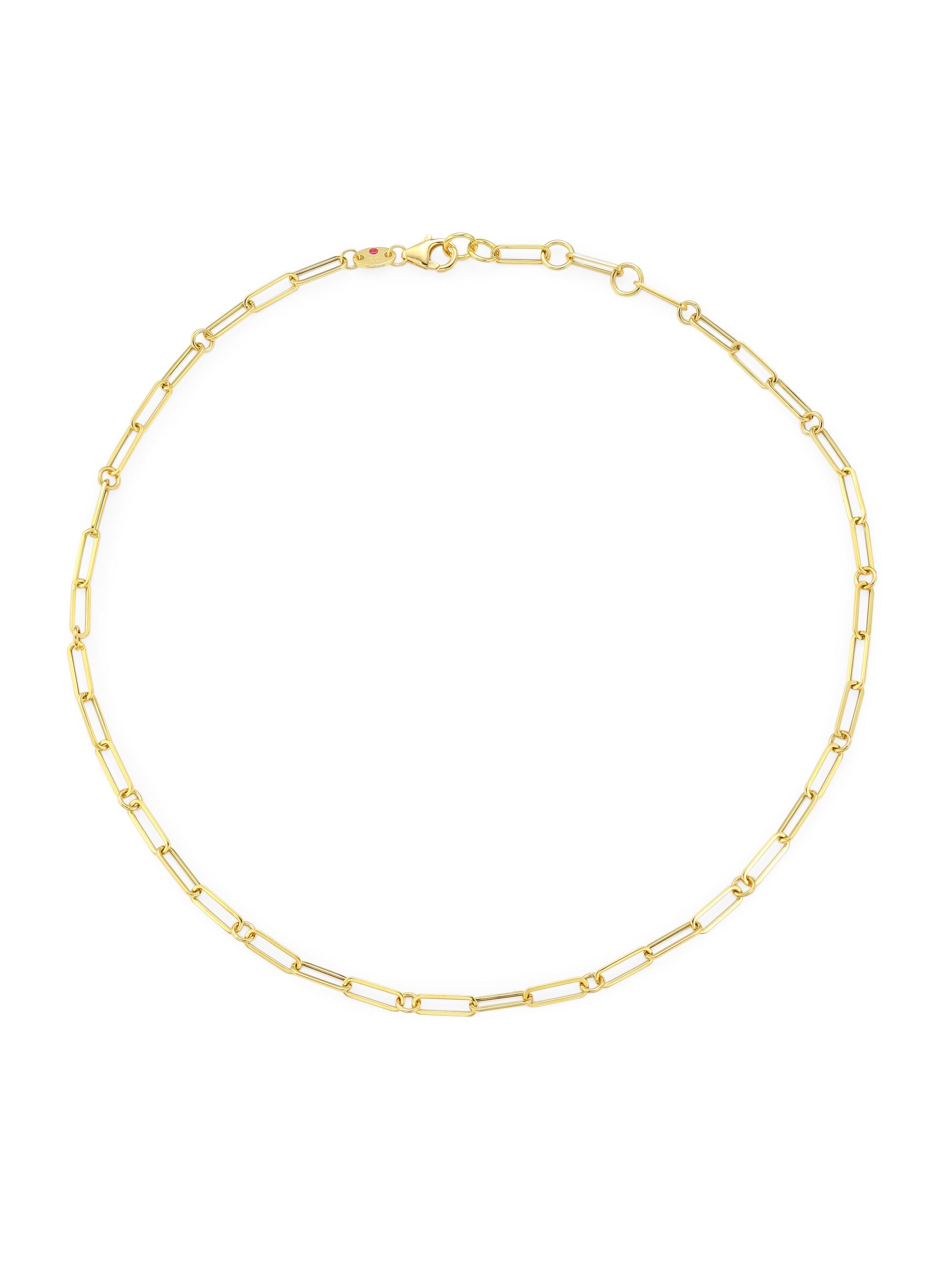 Oradina 18K Yellow Solid Gold Venice Link Necklace | Saks Fifth Avenue