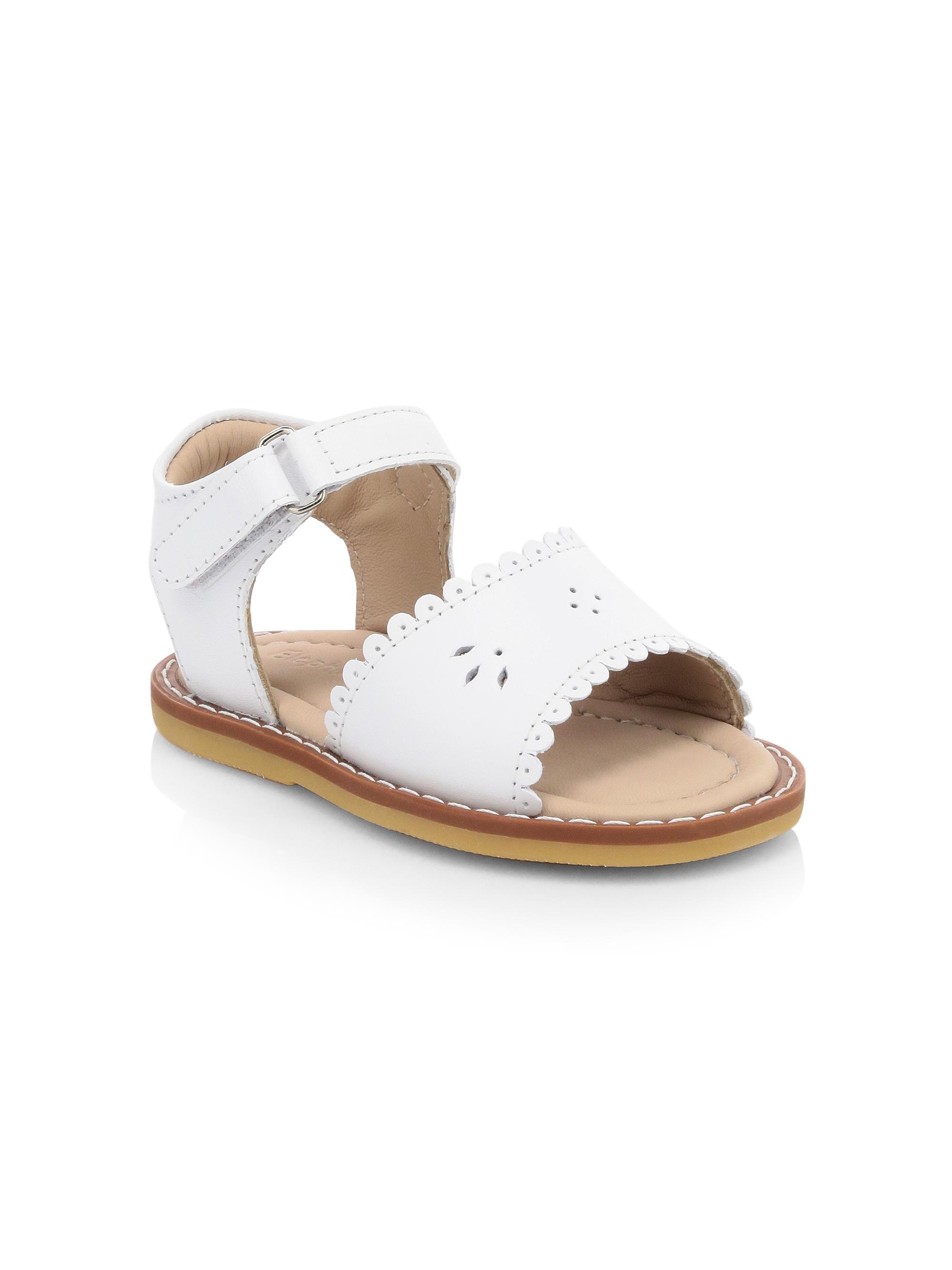 Elephantito Baby Girl's Scallop Leather Sandals - White 5 (Baby) | Thumbnail 2