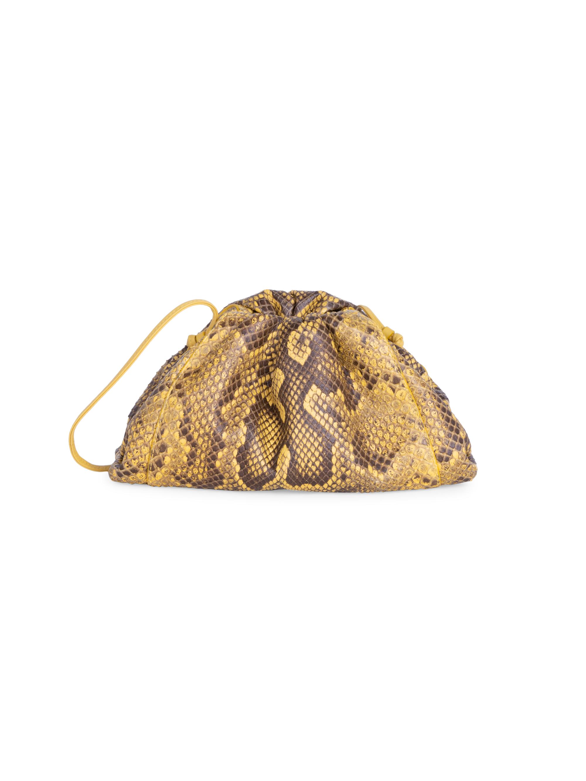 Bottega Veneta Women's Small The Pouch Python-Embossed Leather Clutch - Buttercup