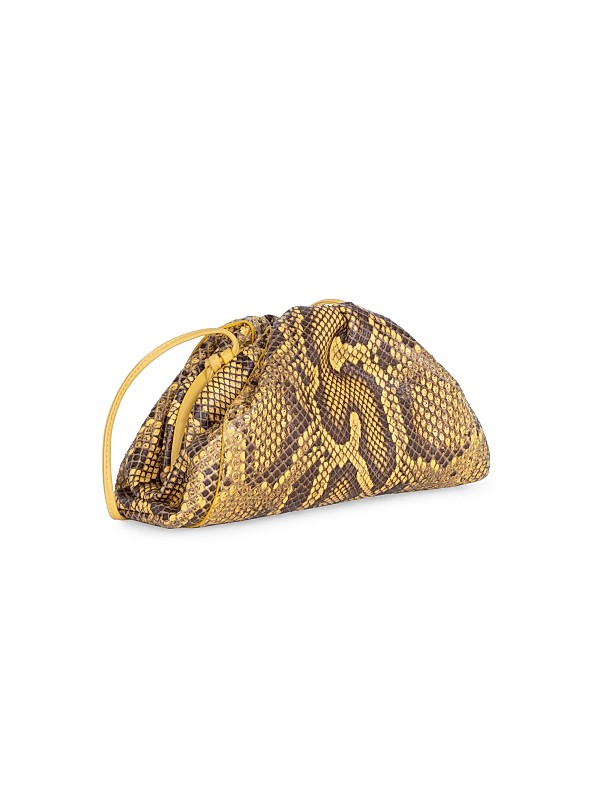 Shop Bottega Veneta Small The Pouch Python-Embossed Leather Shop Bottega Veneta Small The Pouch Python-Embossed Leather