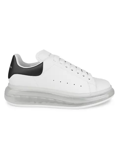 Oversized Transparent Sole Sneaker in White/Black