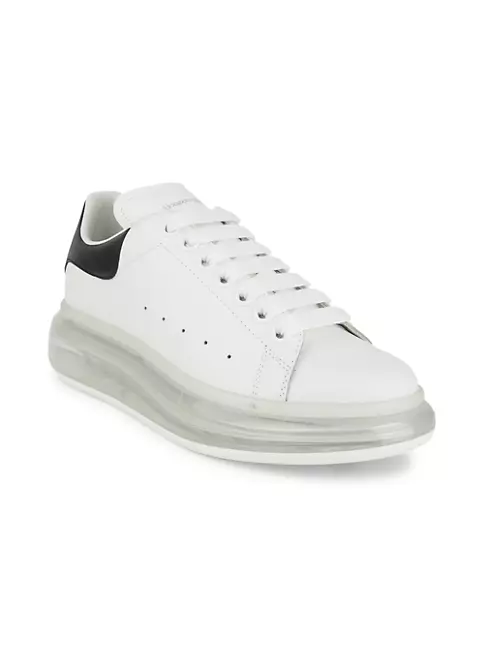 Oversized Transparent Sole Sneaker in White/Black