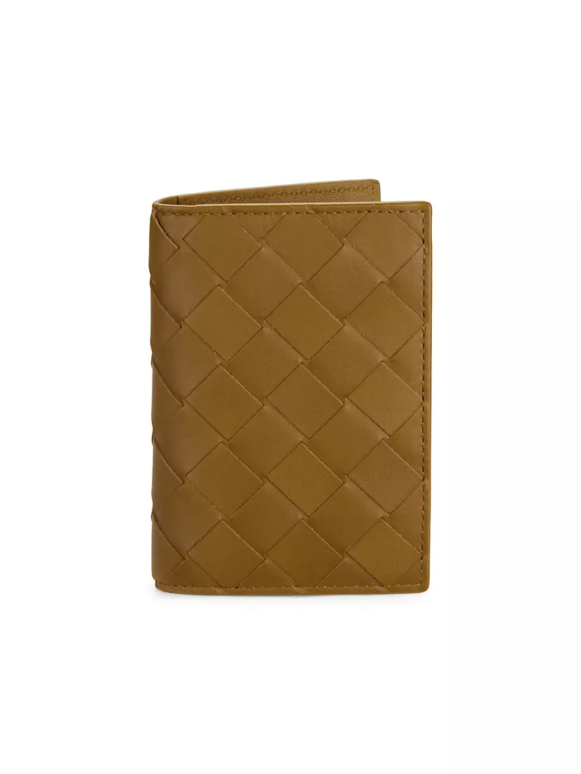 Bottega Veneta® Men's Intrecciato Flap Card Case in Dark Green / Travertine.  Shop online now.