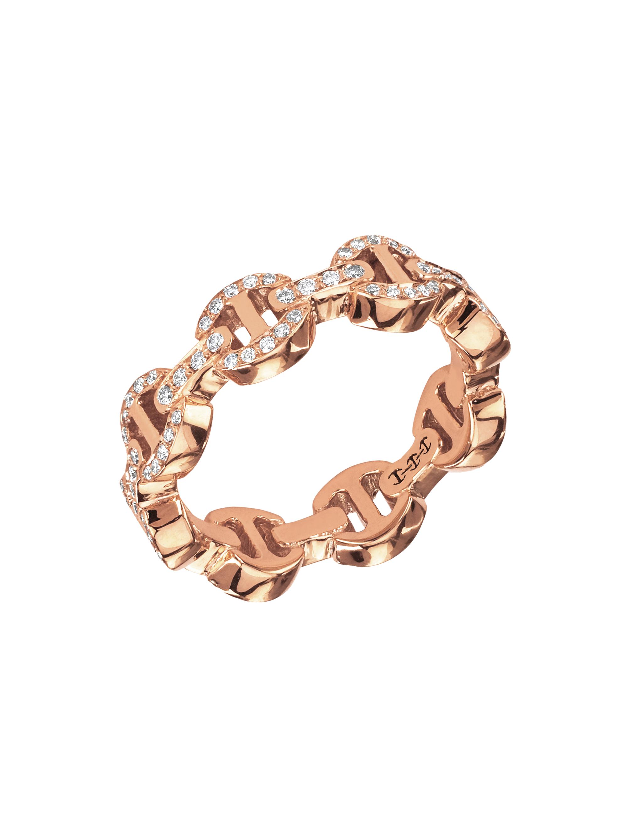 Hoorsenbuhs Women's Heritage Dame Tri-Link 18K Rose Gold & Diamond Ring - Rose Gold
